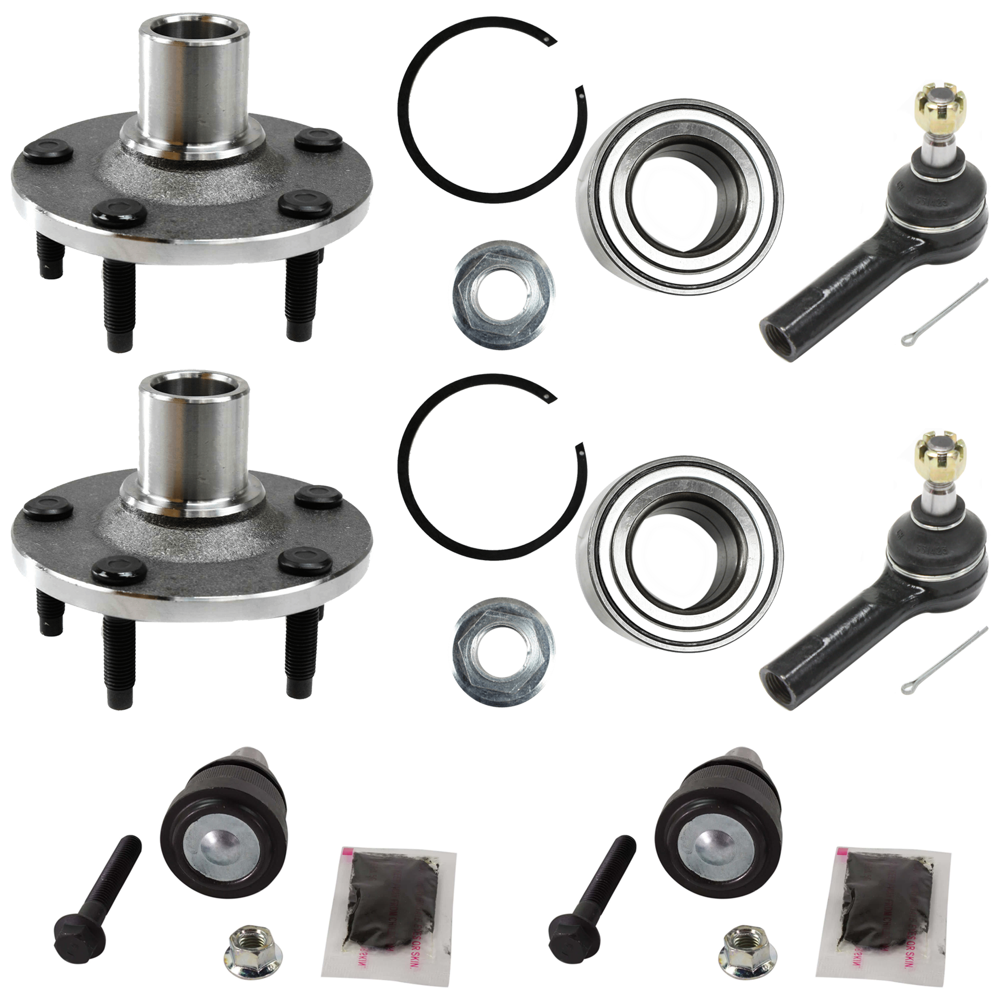 AM ESCAPE TRIBUTE 01-09 FRONT SUSPENSION KIT RH AND LH 6 pc Kit with Ball Joint Tie Rod End and Wheel Hub SKU KIT 061224-20 OEM 104331-2601555-5051293-2L8Z307