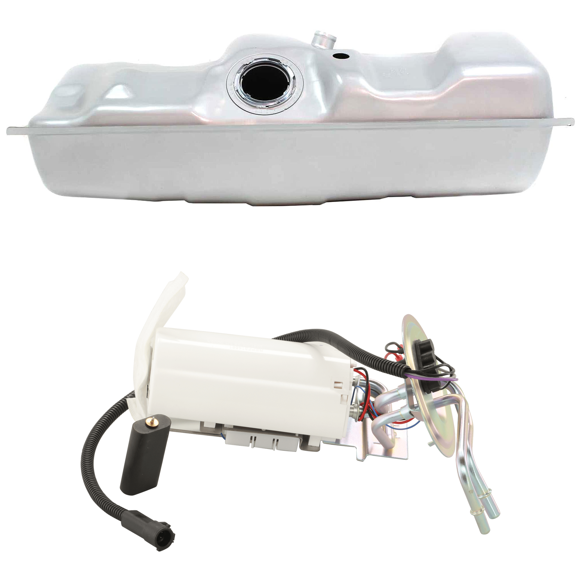 AM F SERIES P U 92-96 FUEL PUMP MODULE ASSEMBLY 2 pc kit Midship Tank 17 Gal. with Fuel Tank SKU KIT 061224-31 Partslink FO3900132 OEM 2930191-4011014 A46086 F6TZ9A4
