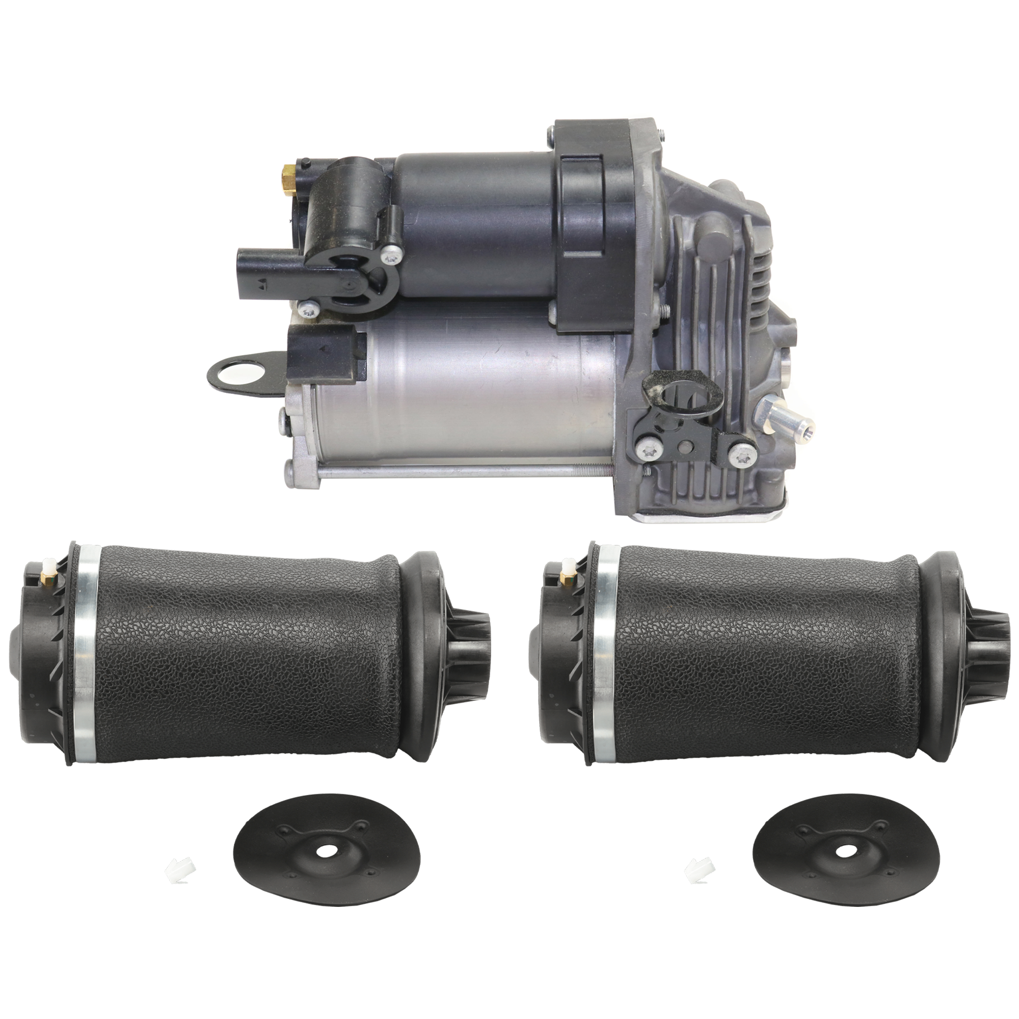AM ML CLASS 06-11 GL CLASS 07-13 AIR SUSPENSION COMPRESSOR 3 pc kit with Air Spring SKU KIT 061224-35 OEM 1643201204-1643200225-16432004