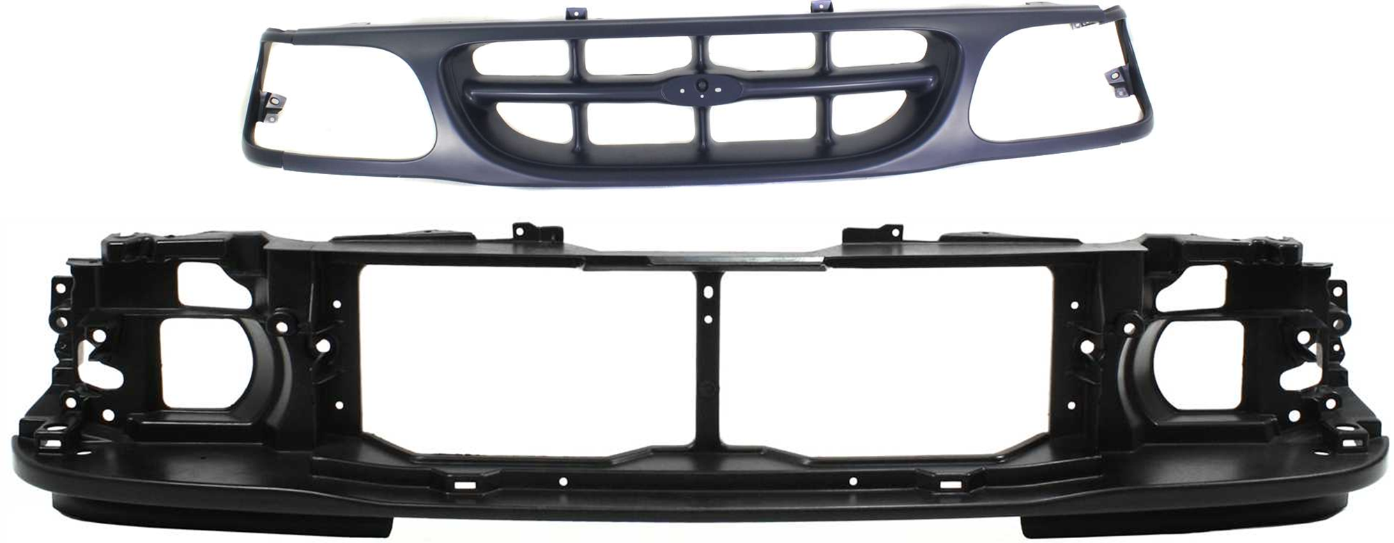 AM EXPLORER 97-01 GRILLE 2 pc Kit Painted Gray Shell and Insert with Headlight Doors Grille Extensions with Header Panel SKU KIT 061224-51 Partslink FO1220217 OEM F87Z8200VAA F87Z8190CA