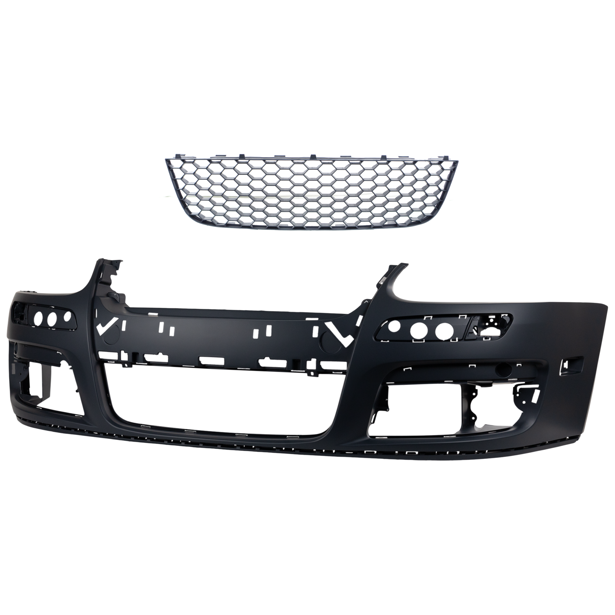 AM JETTA 06-07 FRONT BUMPER COVER Primed 2 pc kit w Bumper Grille SKU KIT 061224-54 Partslink VW1000161 VW1036111 OEM 1K0807217AGRU 1K0853677B9B9