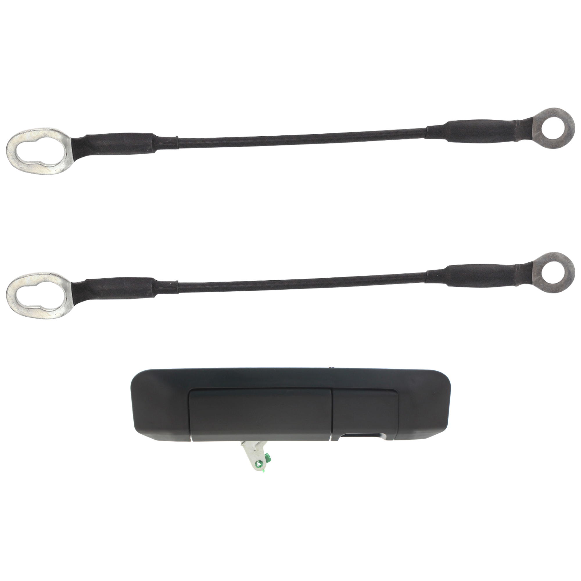 AM TACOMA 09-15 TAILGATE HANDLE Outside Textured Black w Camera Hole w o Keyhole Camera and Cable 3 pc Kit with Tailgate Cable SKU KIT 061224-58 OEM 6909004020-6577004070