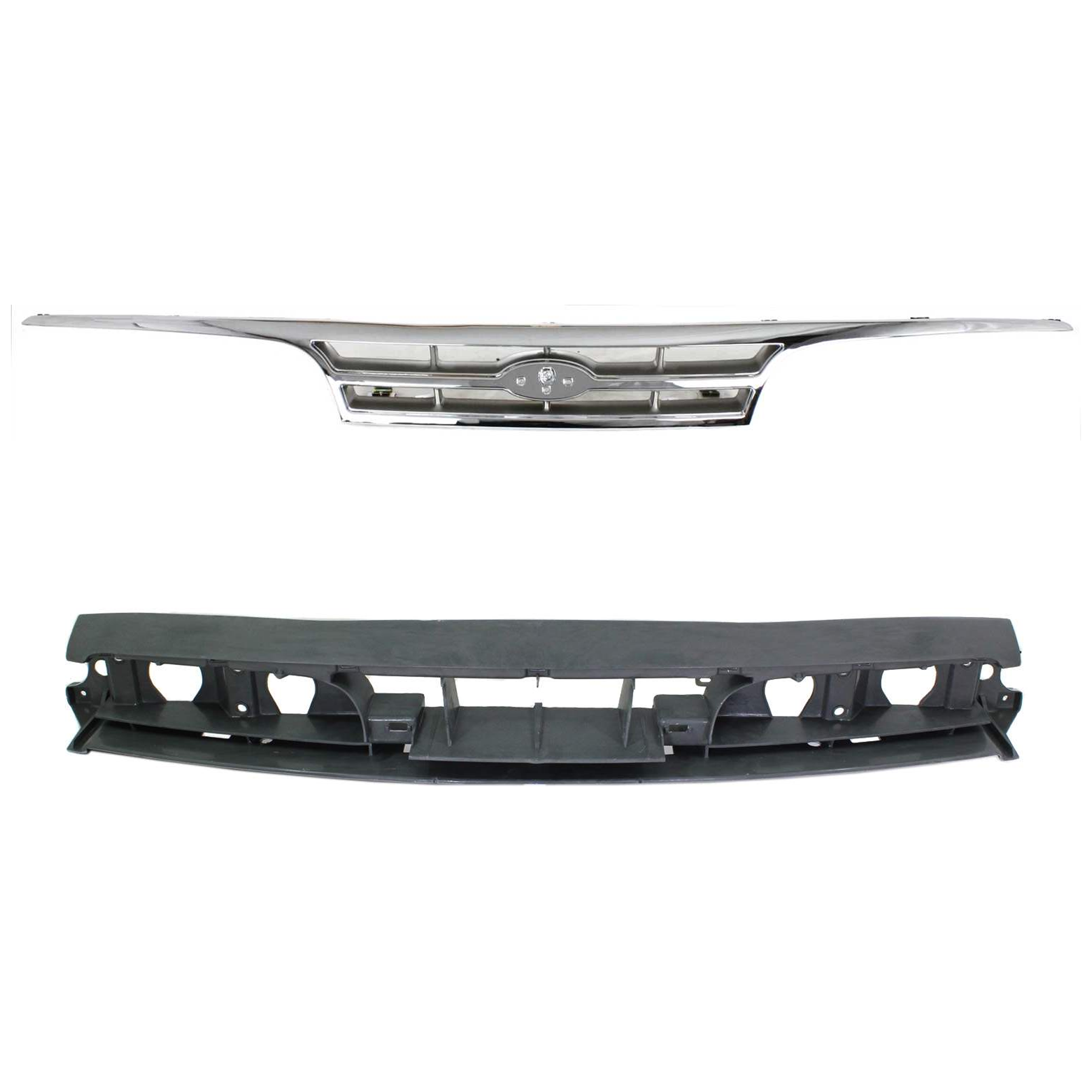 AM CROWN VICTORIA 95-97 HEADER PANEL 2 pc Kit with Grille Assembly SKU KIT 061224-59 Partslink FO1220199 FO1200321 OEM F5AZ8190A F5AZ8200A