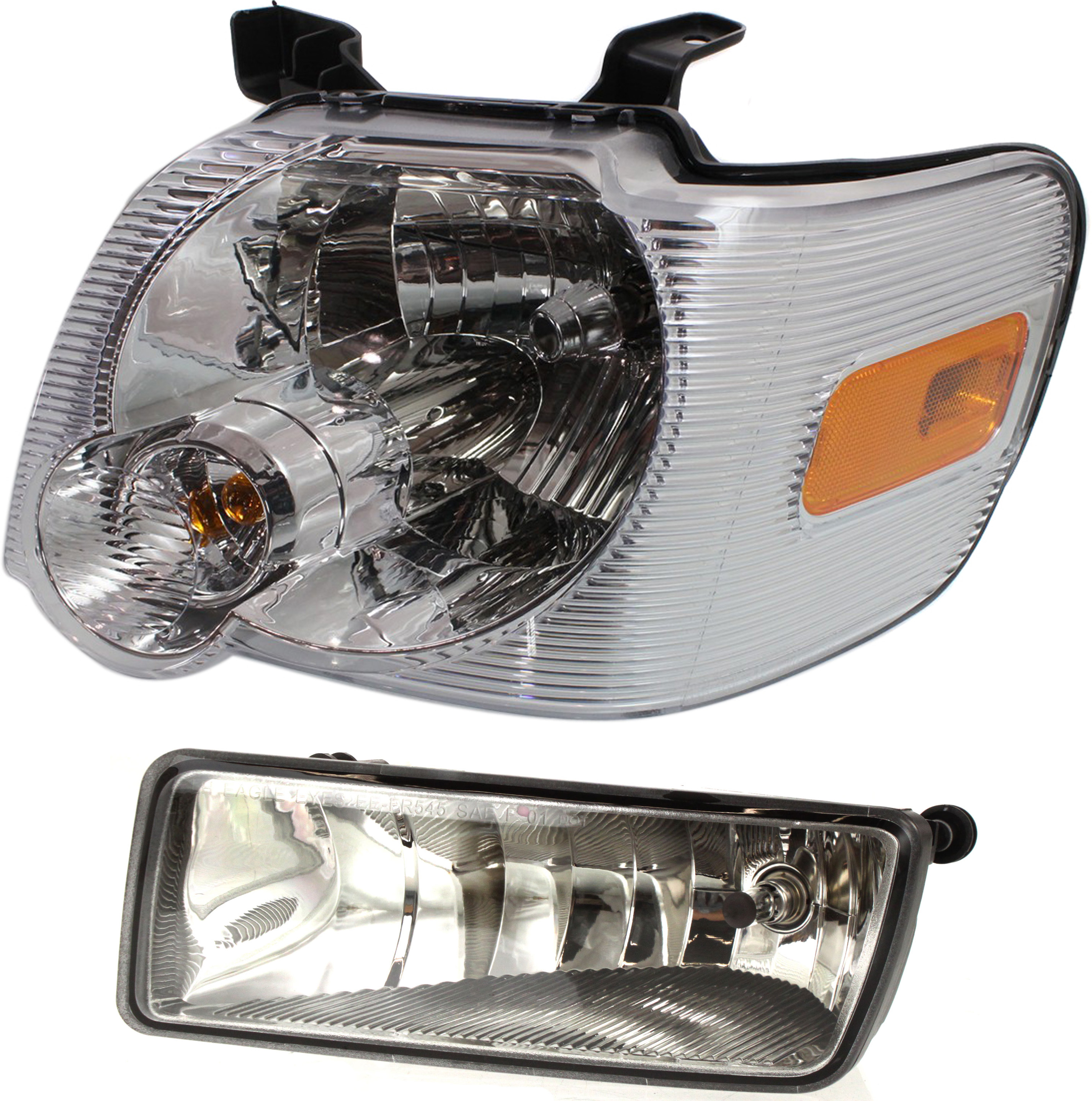AM EXPLORER 06-10 EXPLORER SPORT TRAC 07-10 HEAD LAMP LH Assembly Halogen 2 pc Kit with Fog Light SKU KIT 061317-29 Partslink FO2502220 FO2594100 OEM 6L2Z13008BA 6L2Z15201AA