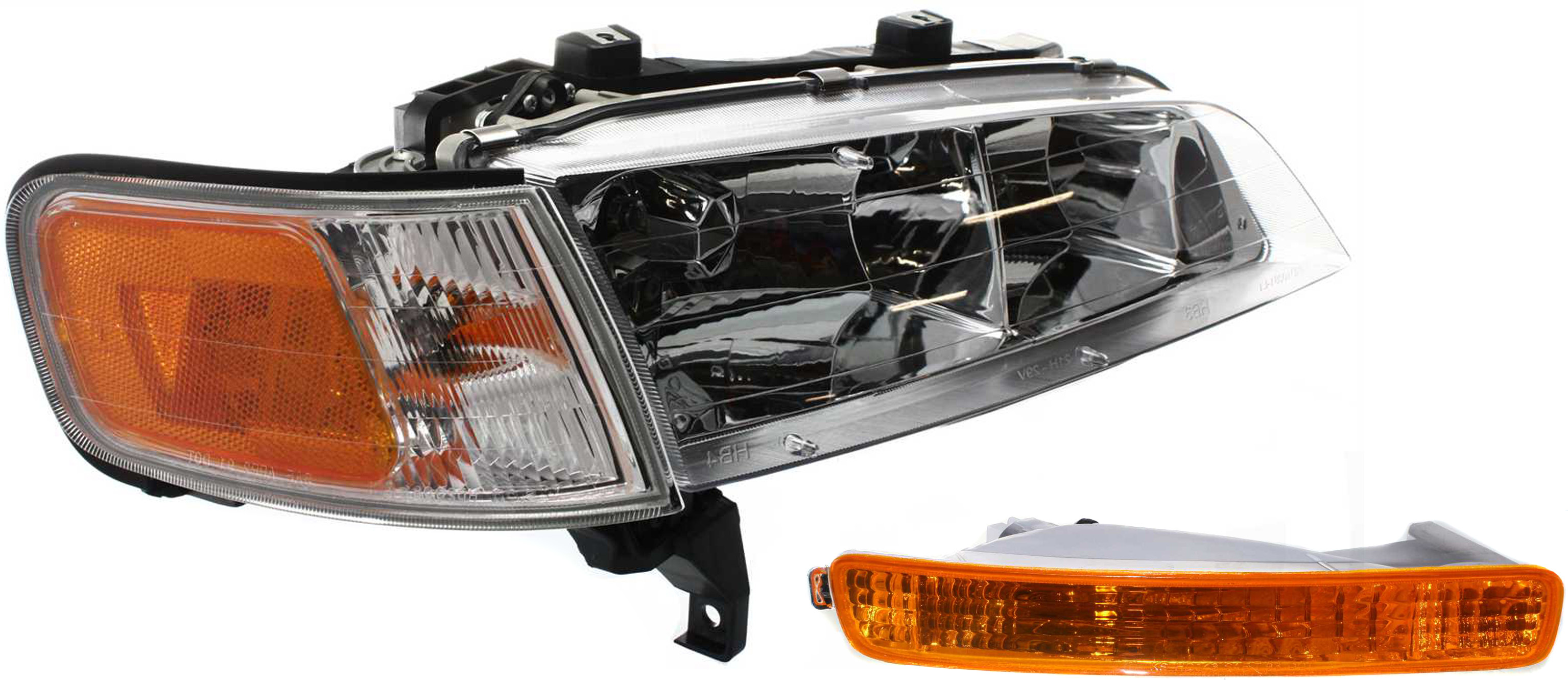 AM ACCORD 96-97 HEAD LAMP RH Assembly Halogen 2 pc Kit with Turn Signal Light SKU KIT 061317-44 Partslink HO2503106 HO2531116 OEM 33100SV4A02-33302SV4A02