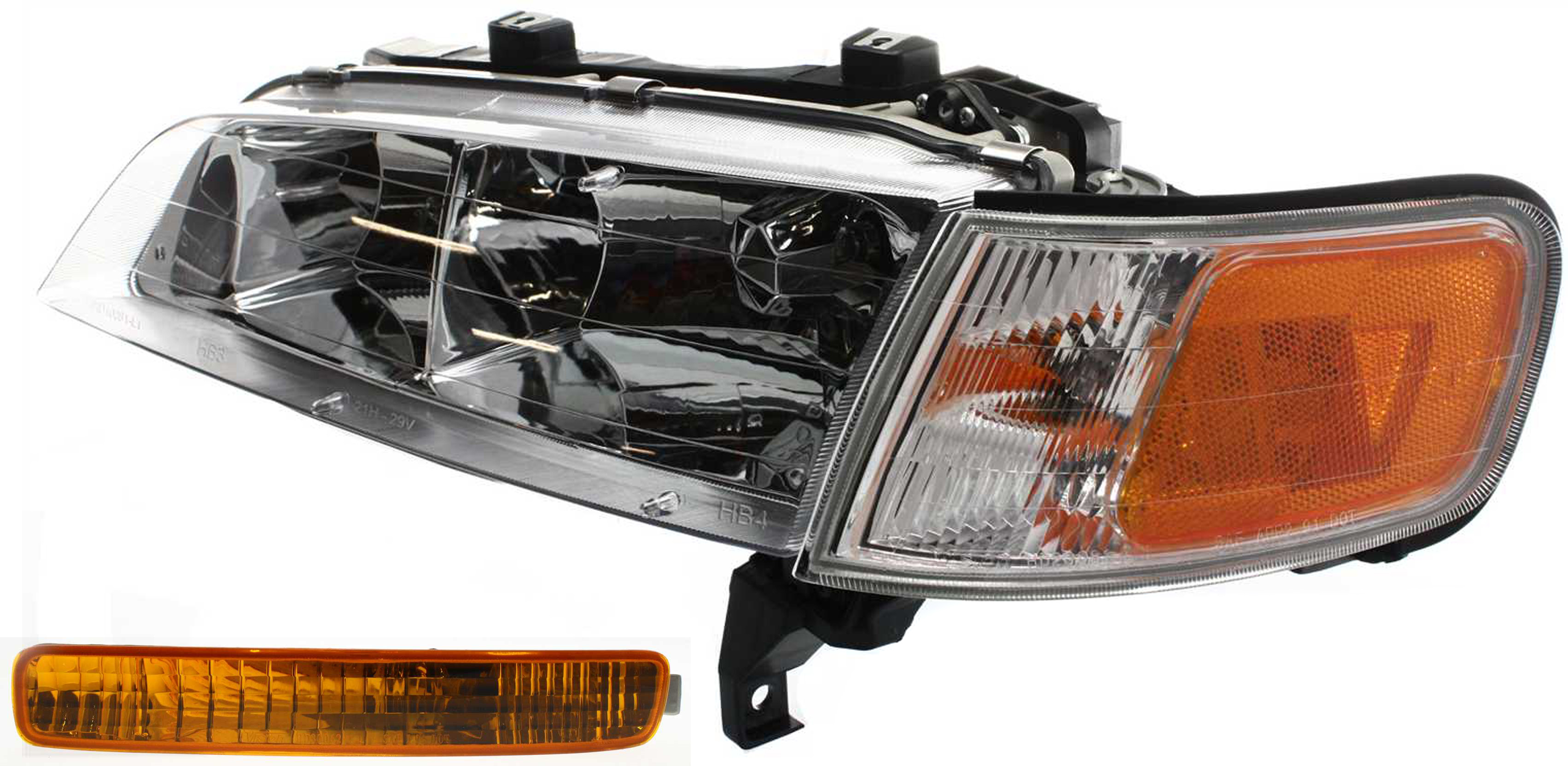 AM ACCORD 96-97 HEAD LAMP LH Assembly Halogen 2 pc Kit with Turn Signal Light SKU KIT 061317-45 Partslink HO2502106 HO2530116 OEM 33150SV4A02-33352SV4A02