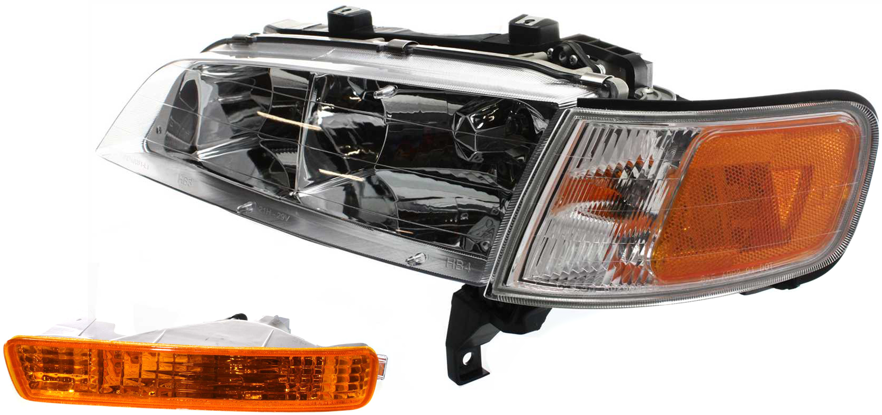 AM ACCORD 94-95 HEAD LAMP LH Assembly Halogen 2 pc Kit with Turn Signal Light SKU KIT 061317-47 Partslink HO2502106 HO2530106 OEM 33150SV4A02-33350SV4A01