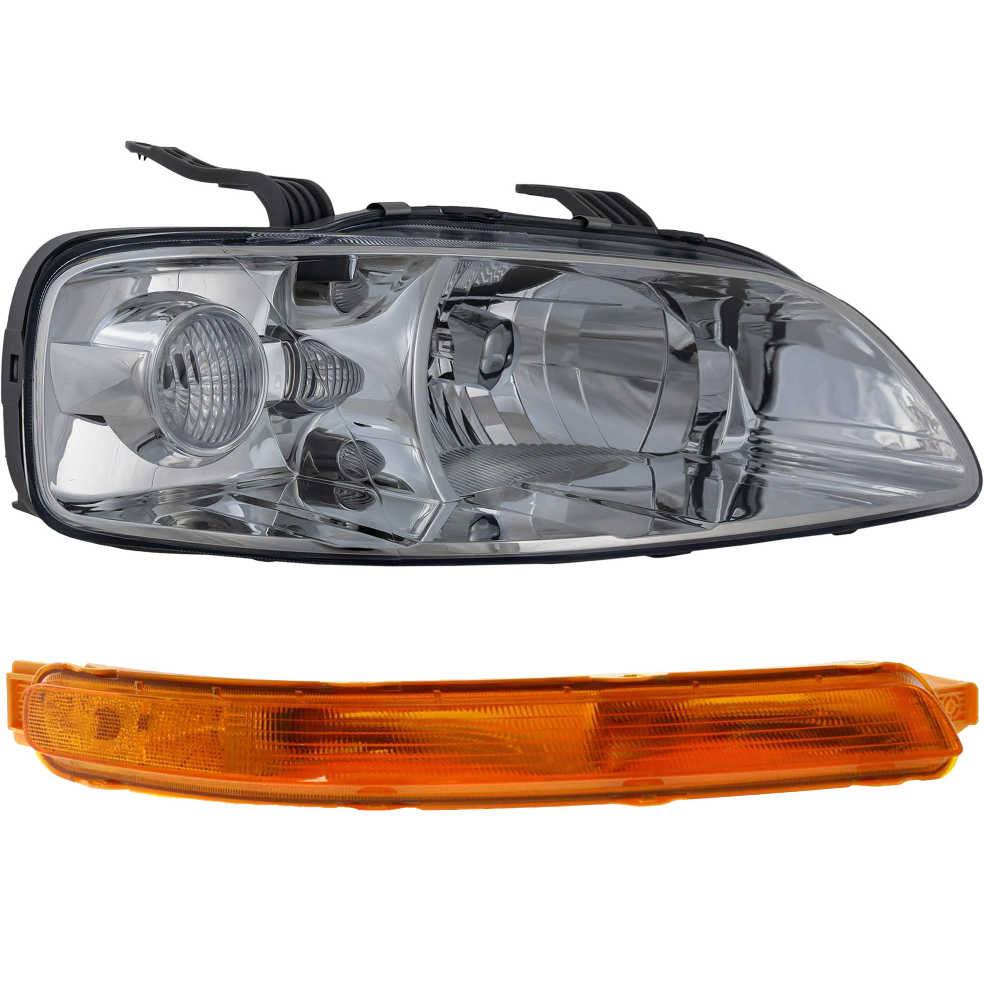 AM AVEO 04-07 AVEO5-06-08 HEAD LAMP RH Assembly Halogen 2 pc Kit with Turn Signal Light SKU KIT 061317-62 Partslink GM2503241 GM2521190 OEM 96540254 PFM 96540364