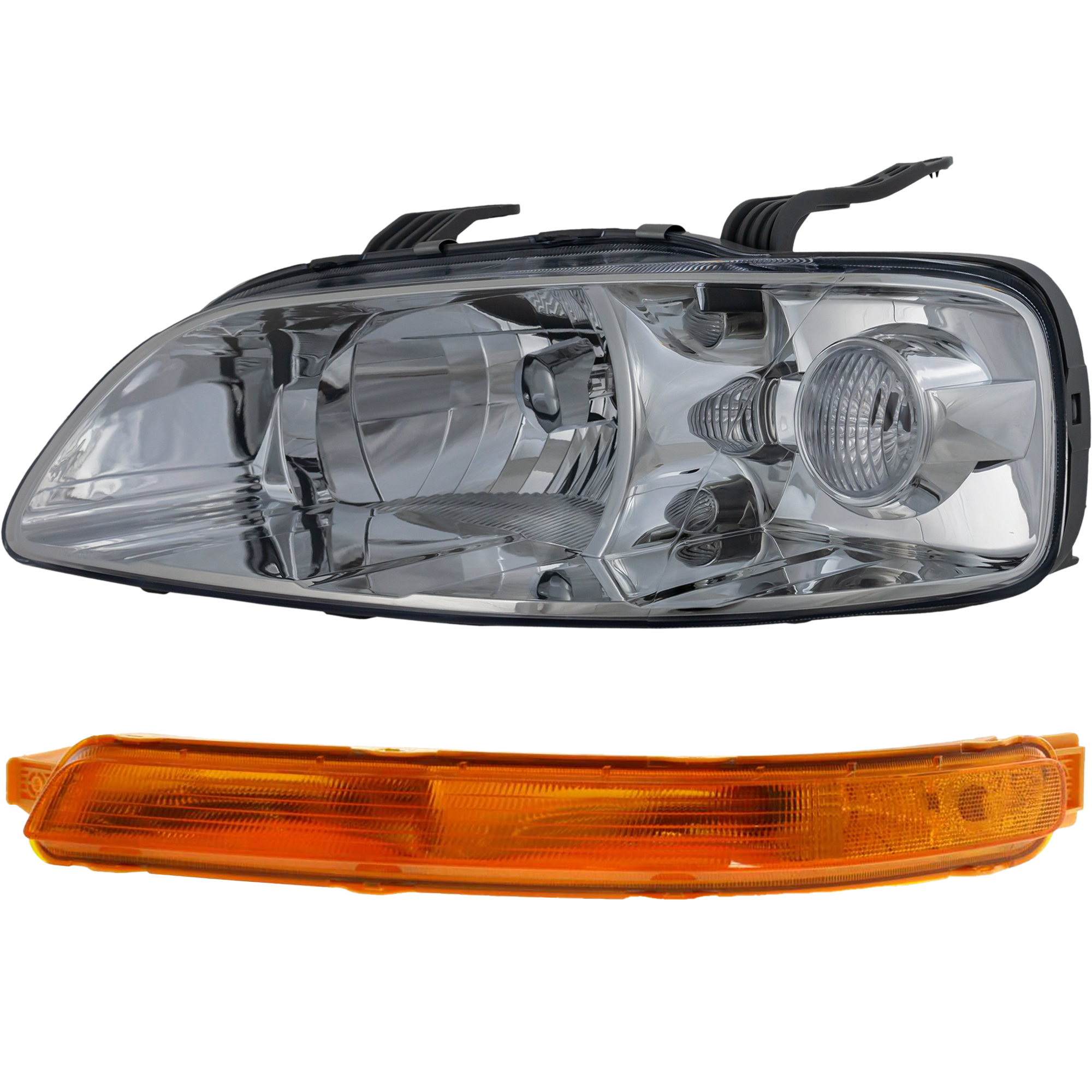 AM AVEO 04-07 AVEO5-06-08 HEAD LAMP LH Assembly Halogen 2 pc Kit with Turn Signal Light SKU KIT 061317-63 Partslink GM2502241 GM2520190 OEM 96540253 PFM 96540363