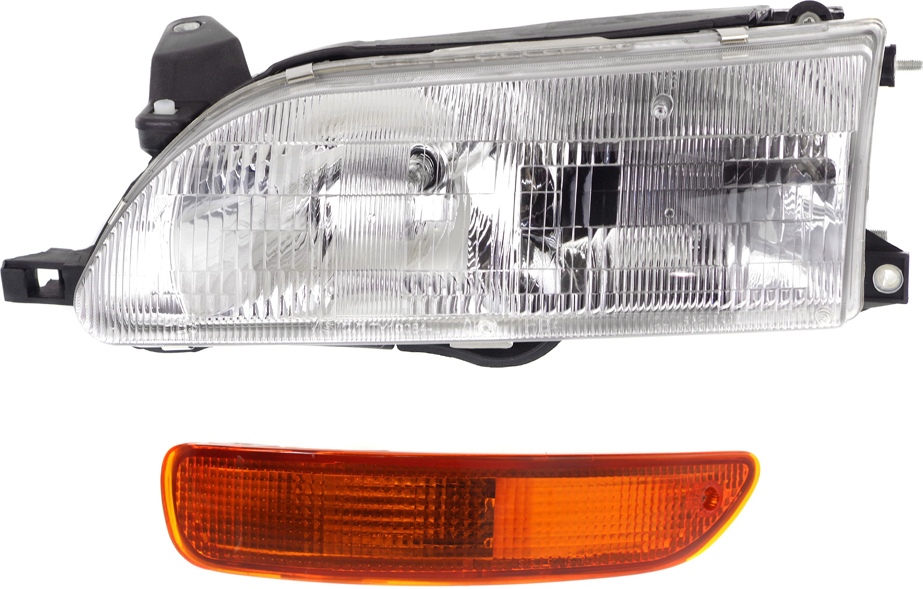 AM COROLLA 93-97 HEAD LAMP LH Assembly Halogen 2 pc Kit with Turn Signal Light SKU KIT 061317-87 Partslink TO2502107 TO2530103 OEM 811501A491-8152012700