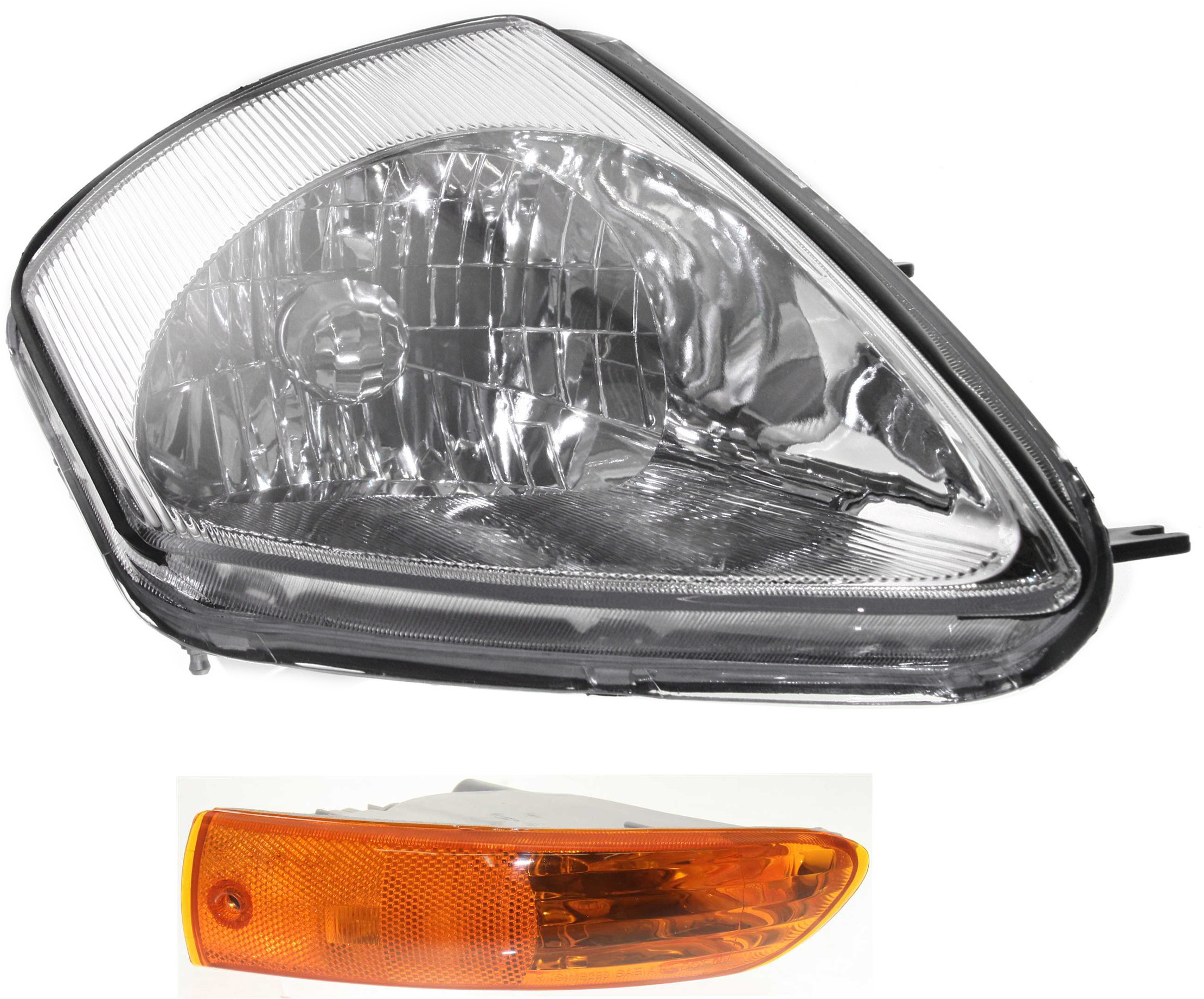 AM ECLIPSE 02-05 HEAD LAMP RH Assembly Halogen 2 pc Kit with Turn Signal Light SKU KIT 061317-90 Partslink MI2503123 MI2521117 OEM MR990820 MR990824