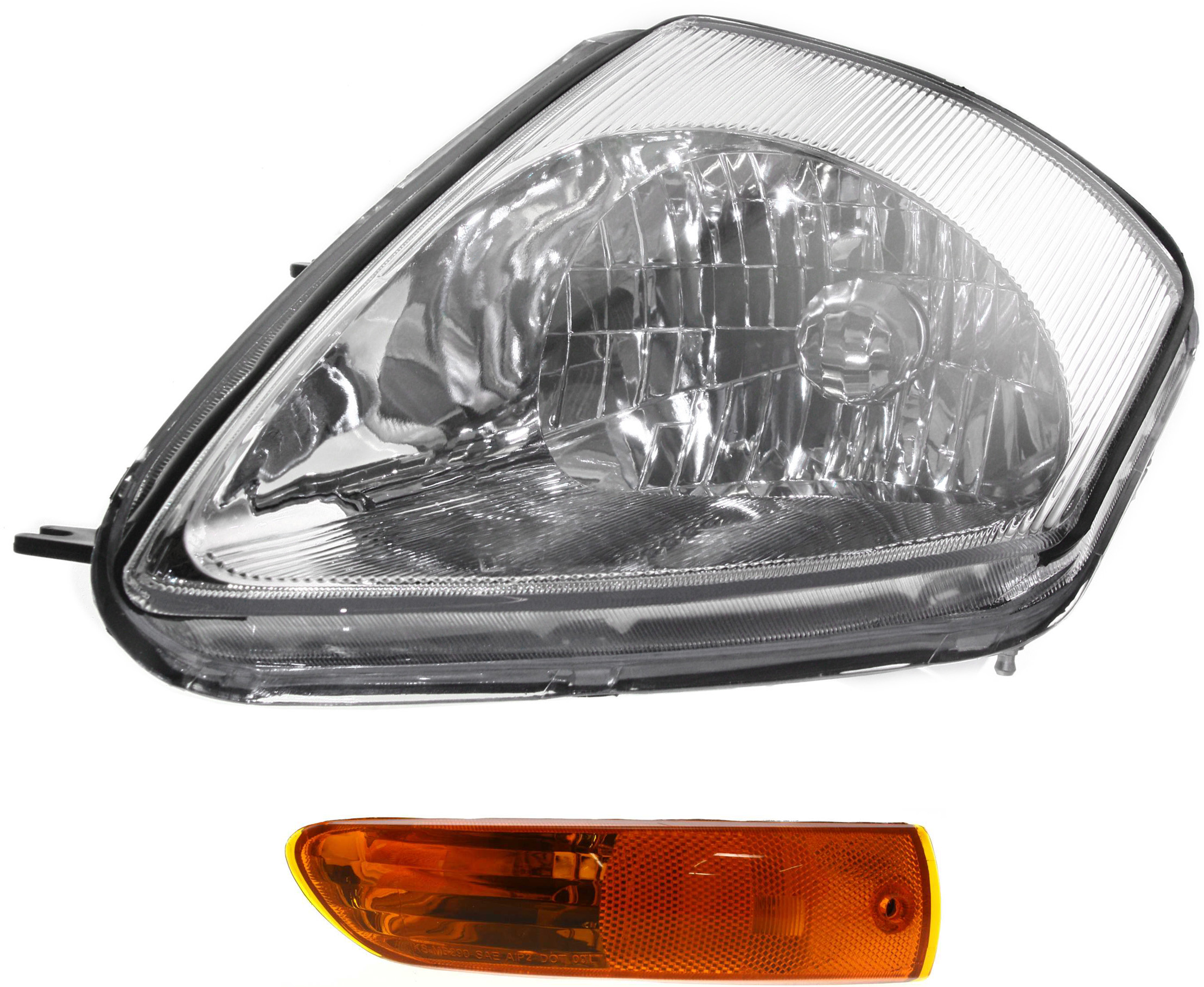 AM ECLIPSE 02-05 HEAD LAMP LH with Bulb 2 pc Kit with Turn Signal Light From 2-02 SKU KIT 061317-91 Partslink MI2502123 MI2520117 OEM MR990819 MR990823