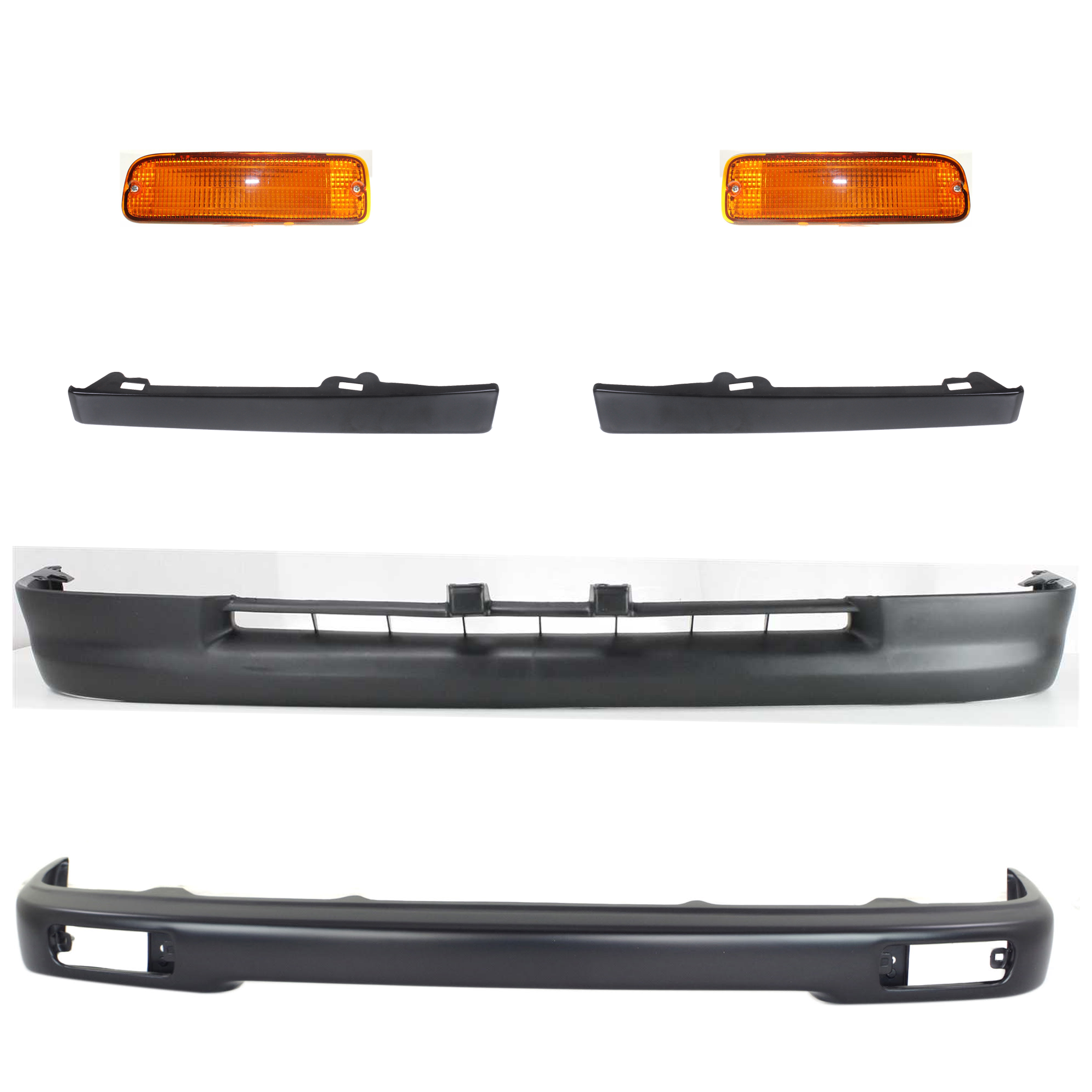 AM TACOMA 97-97 FRONT BUMPER 6 pc kit with Bumper Filler Turn Signal Light and Valance SKU KIT 061324-02 Partslink TO1002153 TO1088102 TO1089102 TO2531119 TO2530119 TO1095169 OEM 5210104050-5251335040-52512350