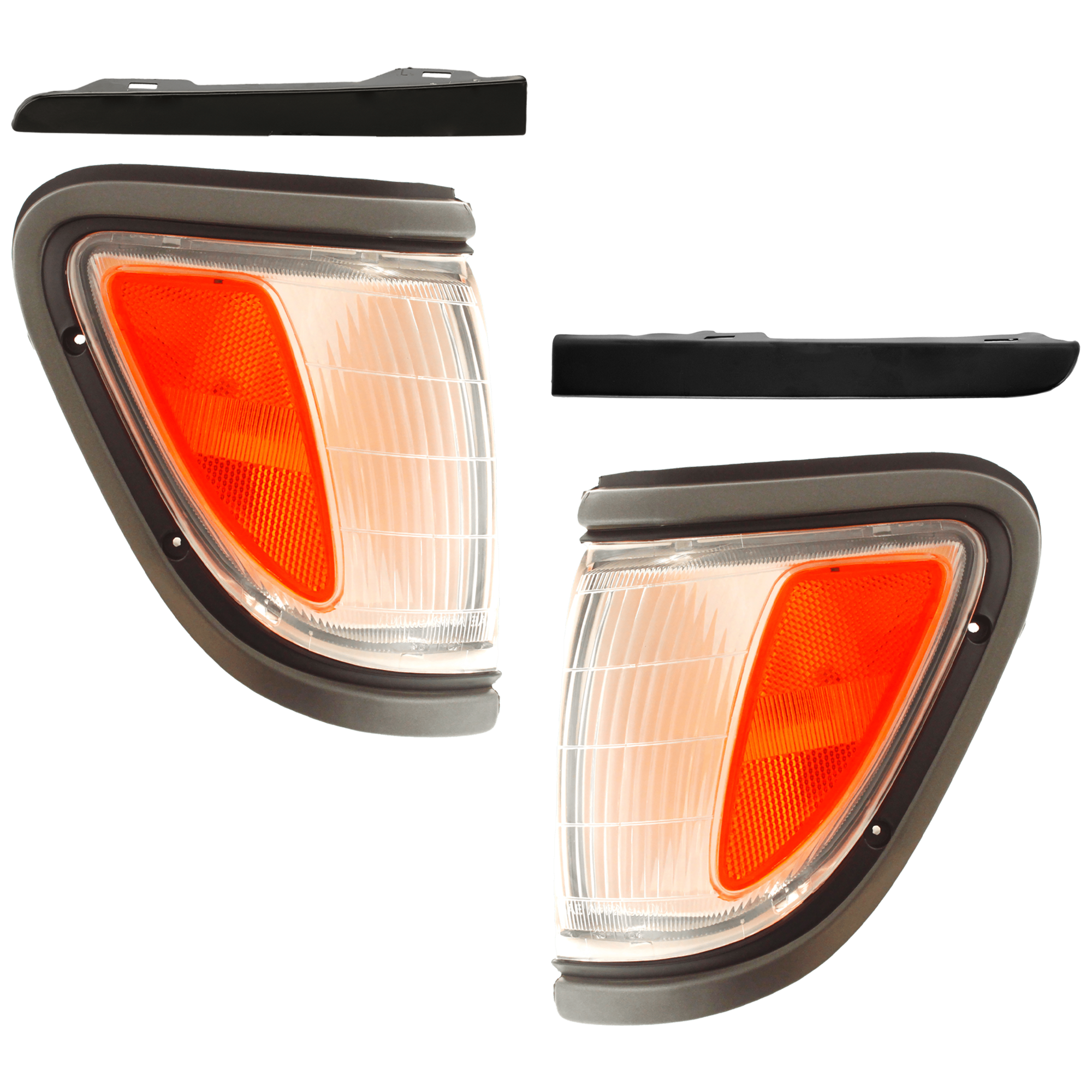 AM TACOMA 95-97 CORNER LAMP RH and LH 4 pc kit with Headlight Filler SKU KIT 061324-03 Partslink TO2520144 TO2521144 TO1088106 TO1089106 OEM 8161004030-8162004030-52513350