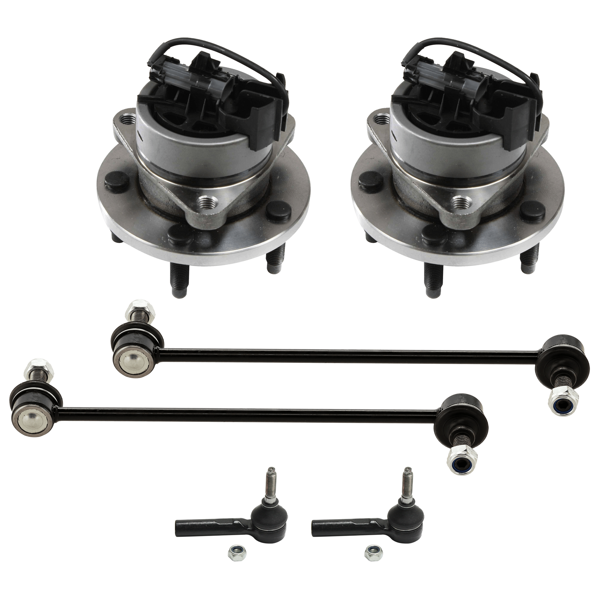 AM ION 03-07 COBALT 05-10 FRONT SUSPENSION KIT RH AND LH 6 pc Kit with Sway Bar Link Tie Rod End and Wheel Hub SKU KIT 061324-106 OEM 20784686-2693399-15140337-1522