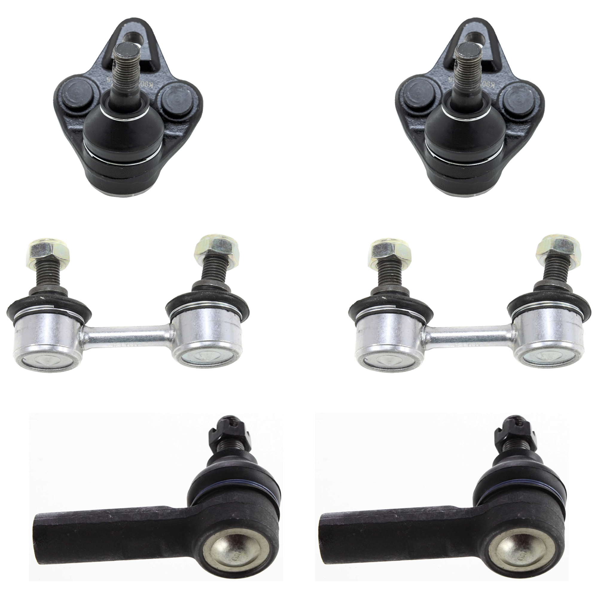 AM COROLLA 96-22 RAV4-01-05 PRIUS 01-22 FRONT SUSPENSION KIT 6 pc Kit with Ball Joint Sway Bar Link and Tie Rod End SKU KIT 061324-108 OEM 104289-1014808-1015320-1015