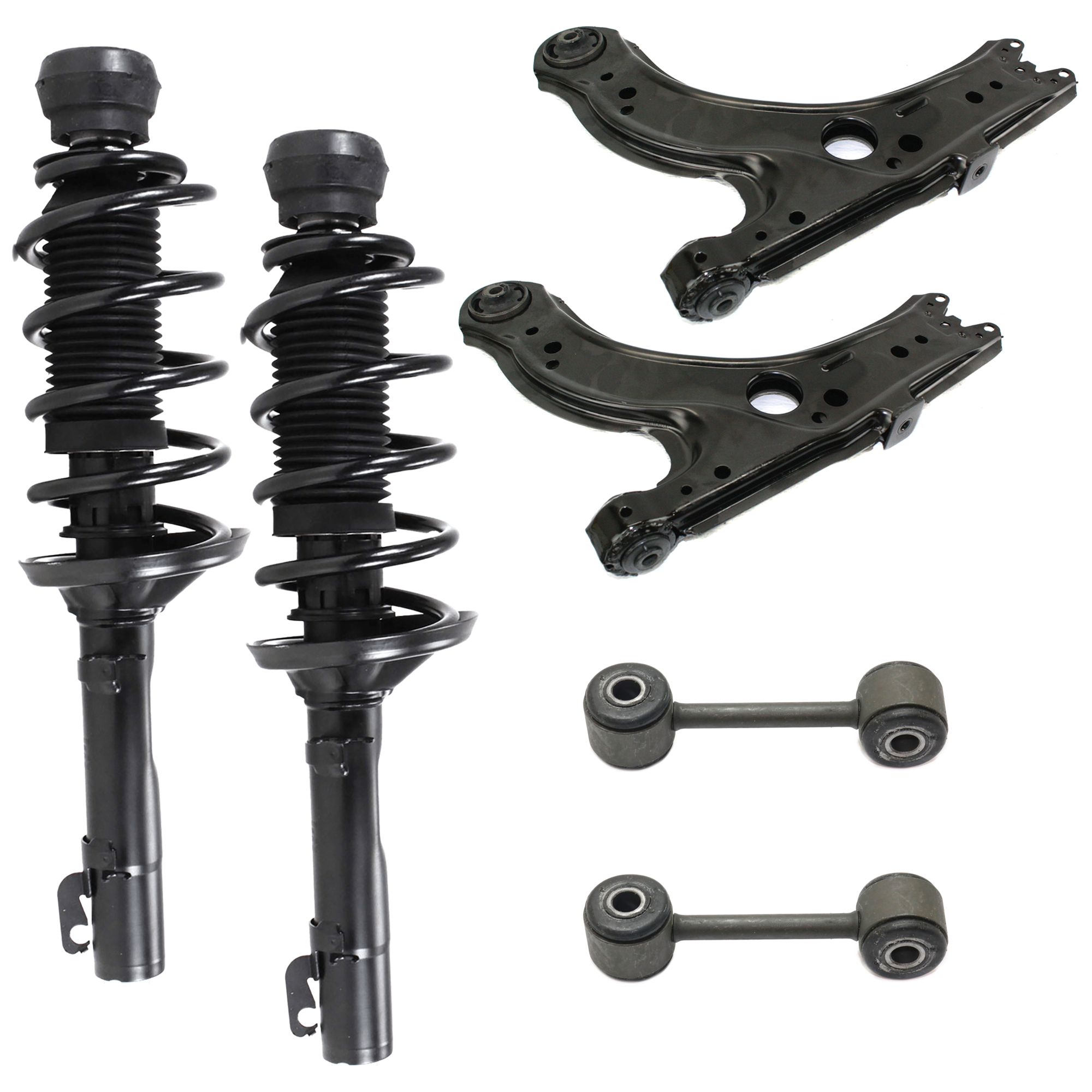 AM GOLF 99-02 BEETLE 00-01 FRONT SUSPENSION KIT RH AND LH w o Ball Joint FWD 6 pc Kit with Control Arm Loaded Strut and Sway Bar Link SKU KIT 061324-118 OEM 1J0407151B 1J0407151C 171525-8