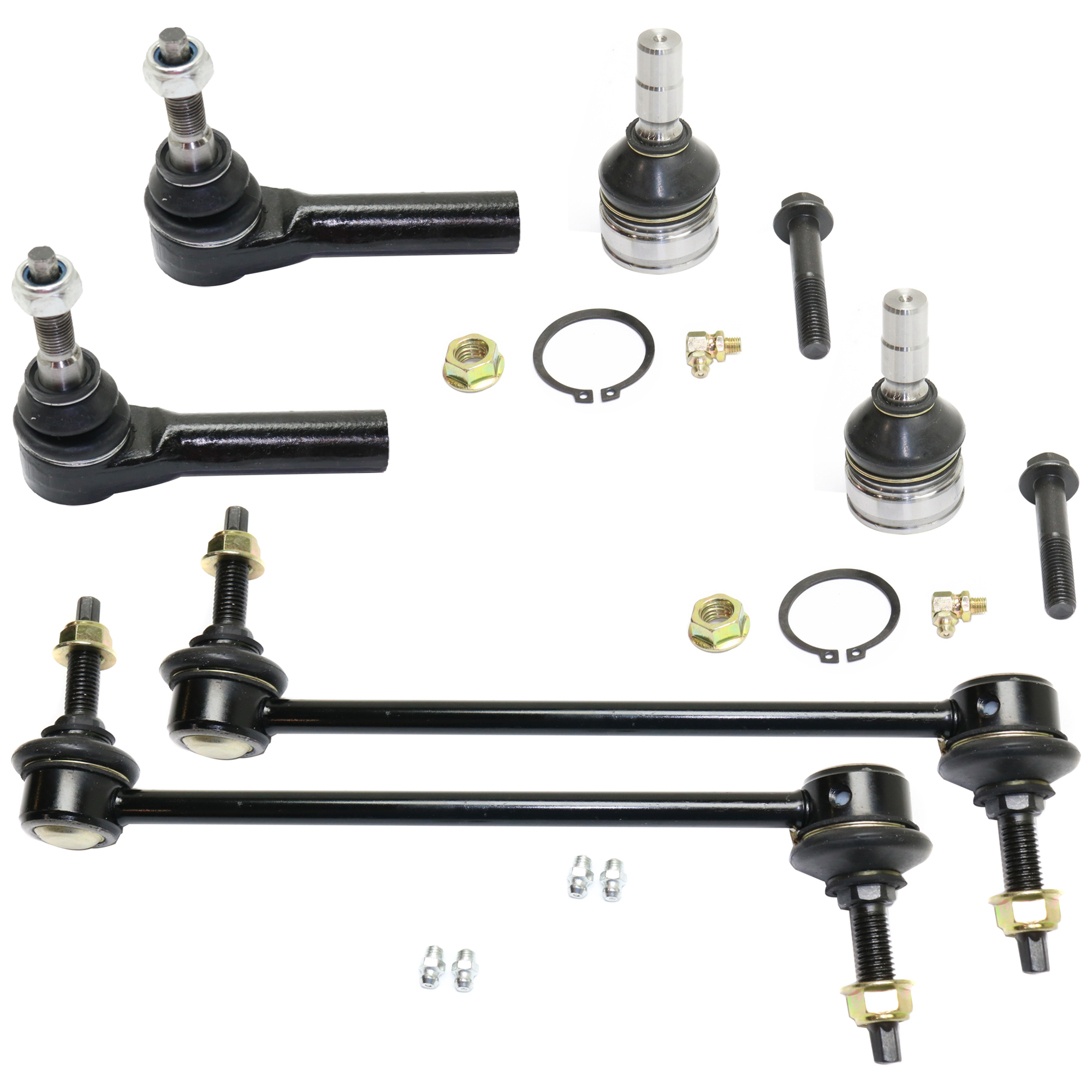 AM MUSTANG 05-10 FRONT SUSPENSION KIT RH AND LH 6 pc Kit with Ball Joint Sway Bar Link and Tie Rod End SKU KIT 061324-121 OEM 2601594-5051322-45D2322-46D232