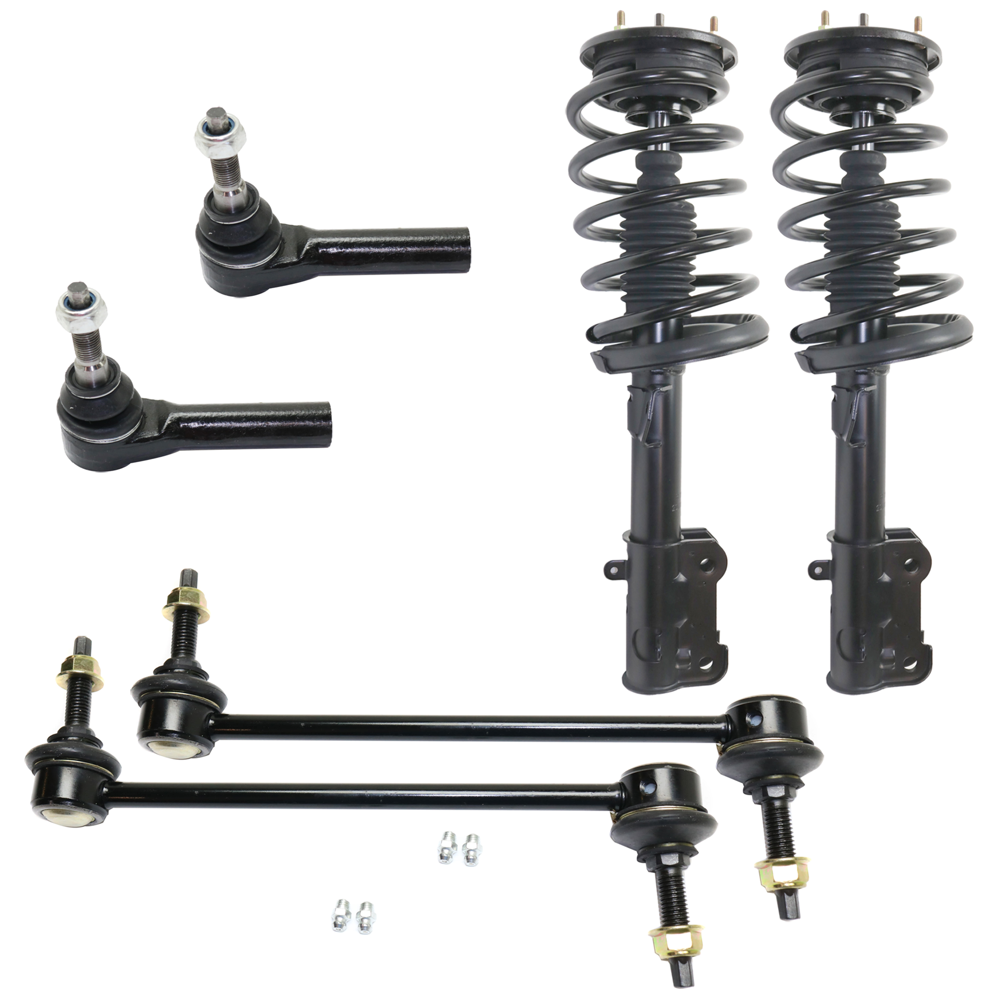 AM MUSTANG 05-10 FRONT SUSPENSION KIT RH AND LH 6 pc Kit with Loaded Strut Sway Bar Link and Tie Rod End SKU KIT 061324-122 OEM 172138-182138-811212-133234