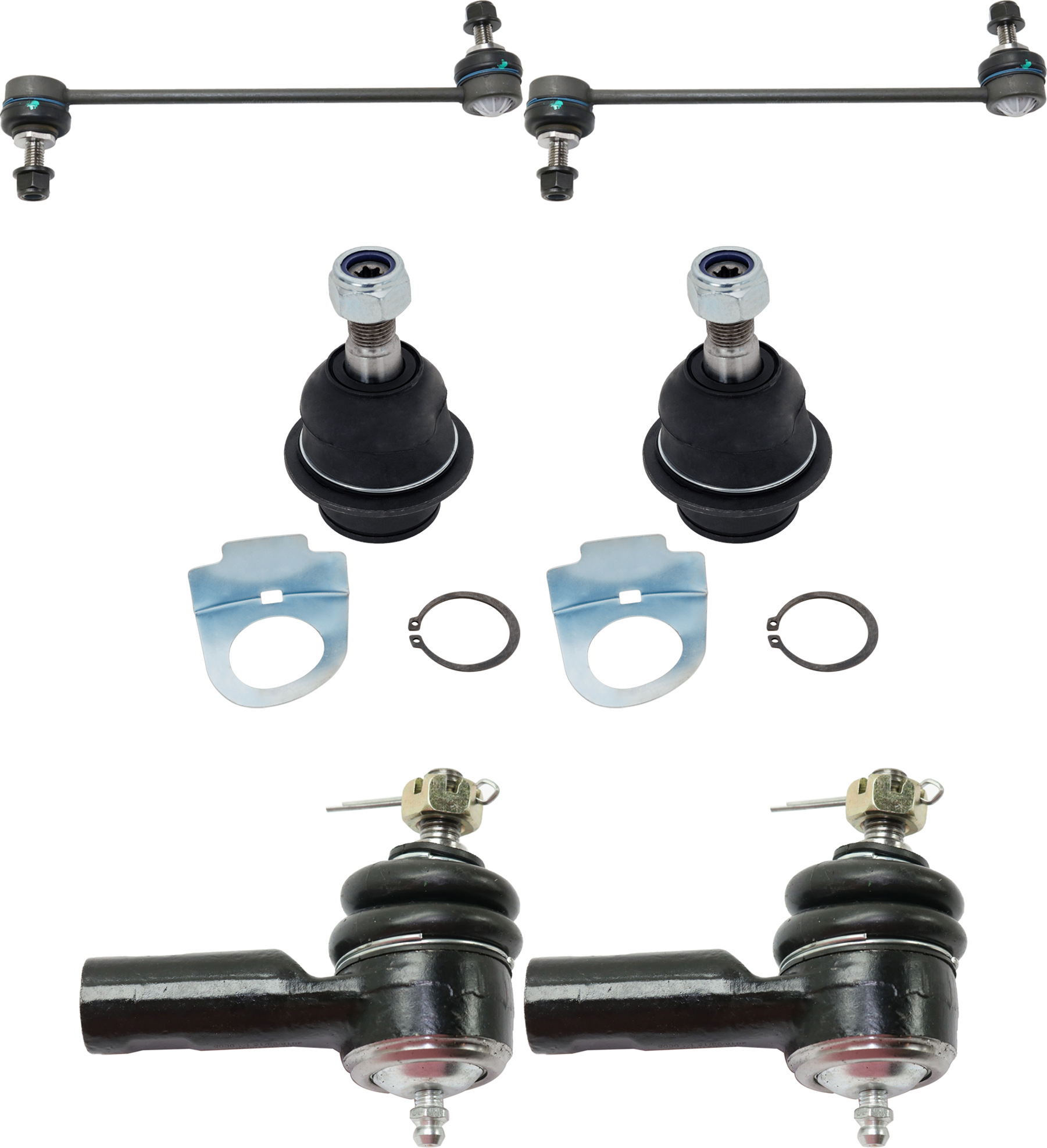 AM TRANSIT CONNECT 10-13 FRONT SUSPENSION KIT 6 pc kit Sway Bar Link Tie Rod End Ball Joint SKU KIT 061324-125 OEM 2T1Z3468A 2T1Z5K484AA 2T1Z3A13