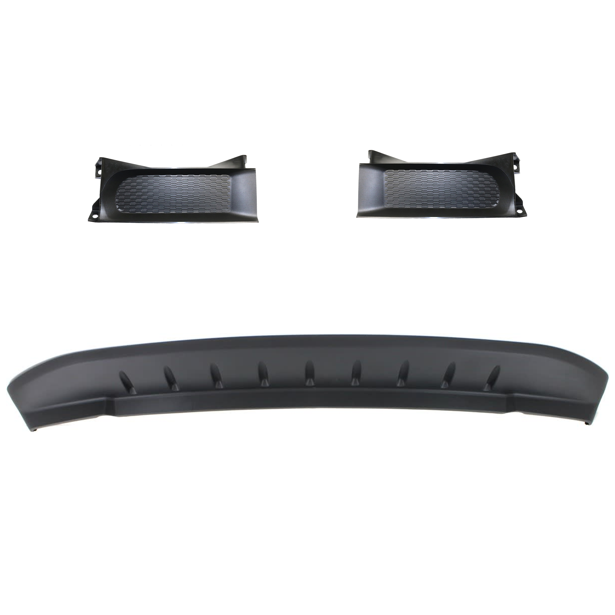 AM RAM 1500-13-18 RAM 1500 CLASSIC 19-23 FRONT VALANCE 3 pc kit Textured w Bumper Trim SKU KIT 061324-26 Partslink CH1090147 CH1037112 OEM 5182326AA 68196984AA
