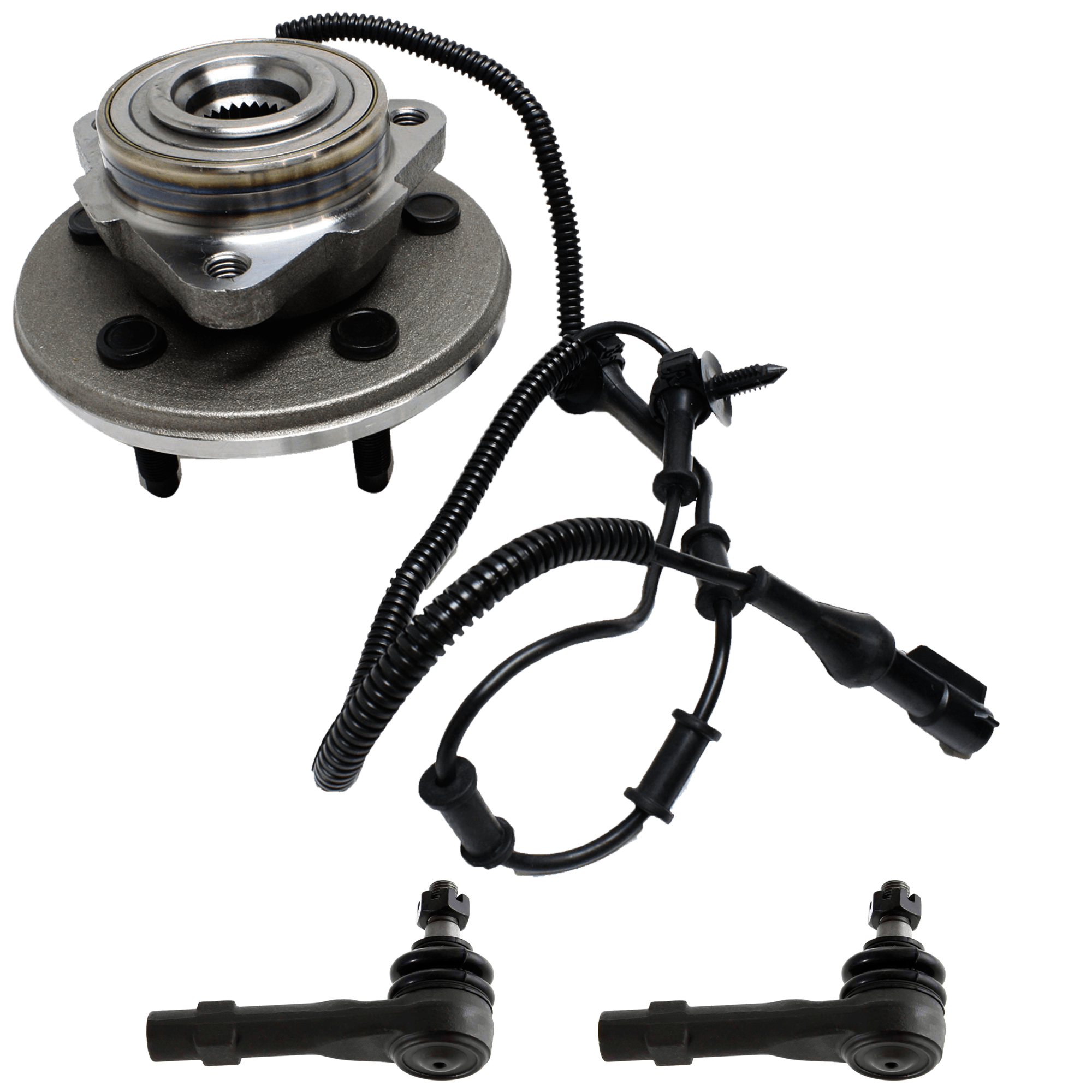 AM EXPLORER MOUNTAINEER 02-03 FRONT SUSPENSION KIT RH AND LH 3 pc Kit with Wheel Hub and Tie Rod End SKU KIT 061324-35 OEM 385025-1015279-2693087-2695665
