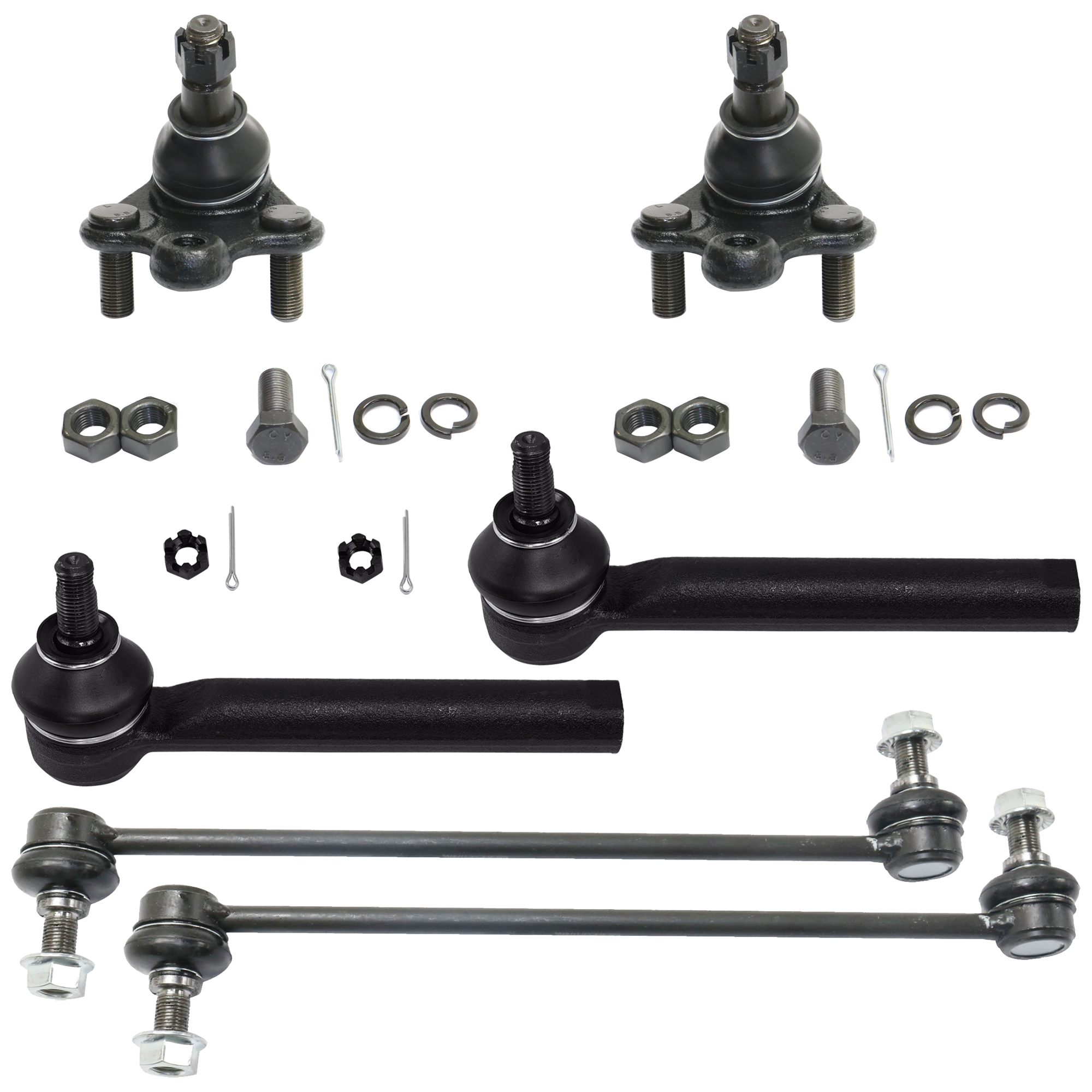 AM CR V 07-09 FRONT SUSPENSION KIT RH AND LH 6 pc Kit with Ball Joint Sway Bar Link and Tie Rod End SKU KIT 061324-51 OEM 1016021-2601683-5051386-104500