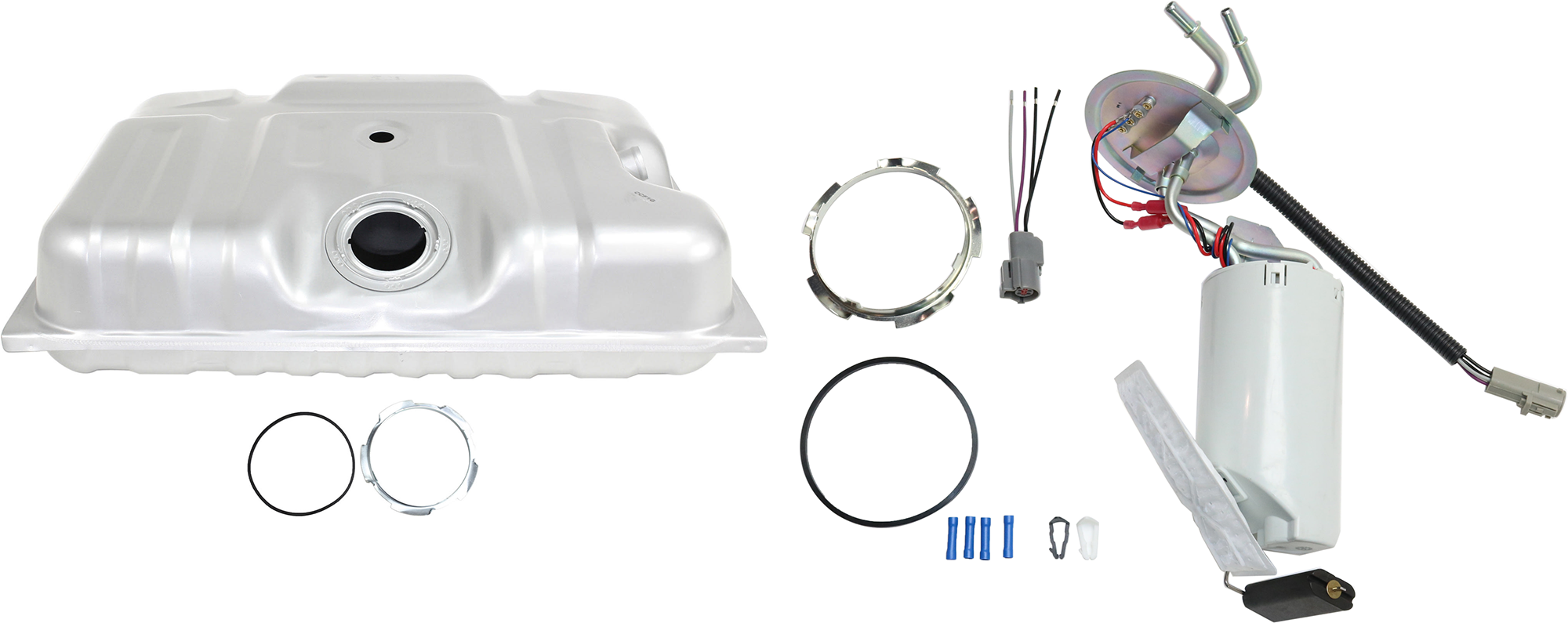 AM F SERIES FUEL TANK Mounts Behind Rear Axle 18 Gal. 2 pc Kit with Fuel Pump SKU KIT 061324-90 OEM F3TZ9002A 2930193-4011036 A460