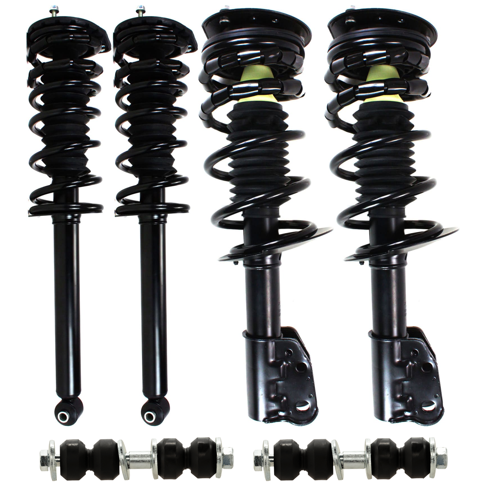 AM CAVALIER 99-05 FRONT AND REAR SUSPENSION KIT Assembly Gas Charged 17.71 in. extended length 6 pc Kit with Loaded Strut and Sway Bar Link SKU KIT 061324-92 OEM 22064573-22400332-22064776-101