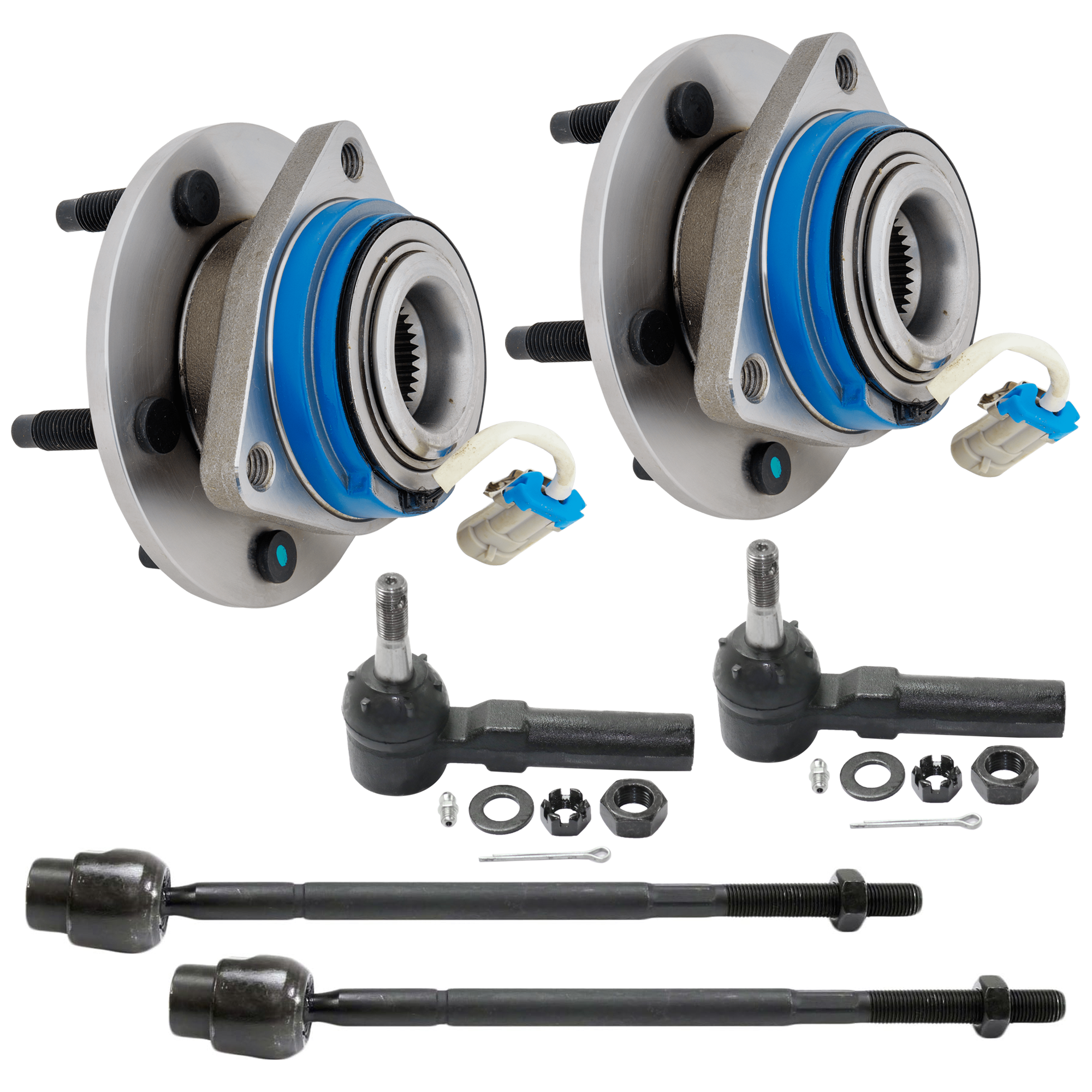 AM CENTURY 97-01 RENDEZVOUS 02-06 FRONT AND REAR SUSPENSION KIT Inner and Outer 6 pc Kit with Tie Rod End and Wheel Hub SKU KIT 061324-93 OEM 382505-2695106-2695115-4051053