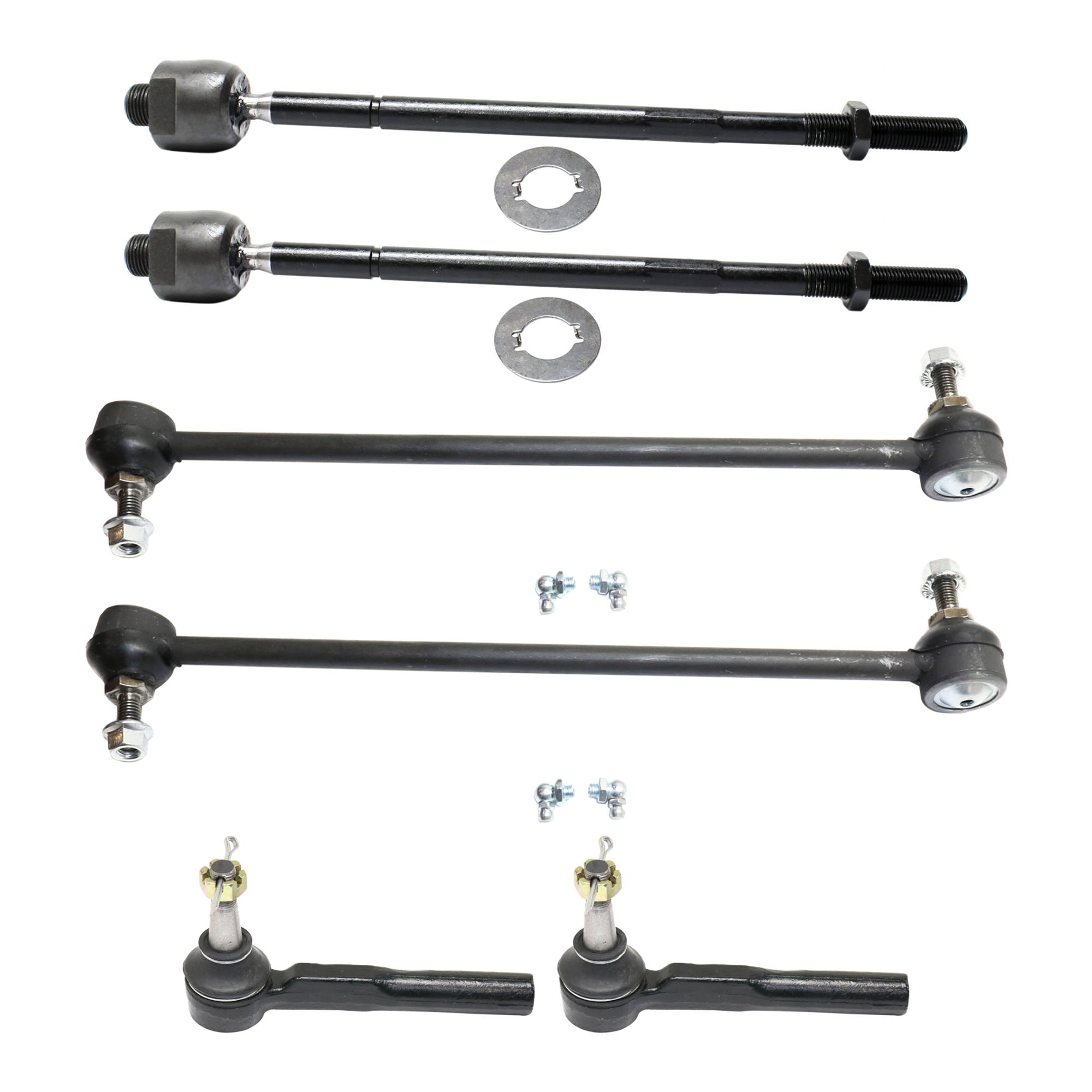 AM MONTANA 05-09 FRONT SUSPENSION KIT RH AND LH Non Greasable 6 pc Kit with Sway Bar Link and Tie Rod End SKU KIT 061324-95 OEM 1015640-1880852-2651801-545