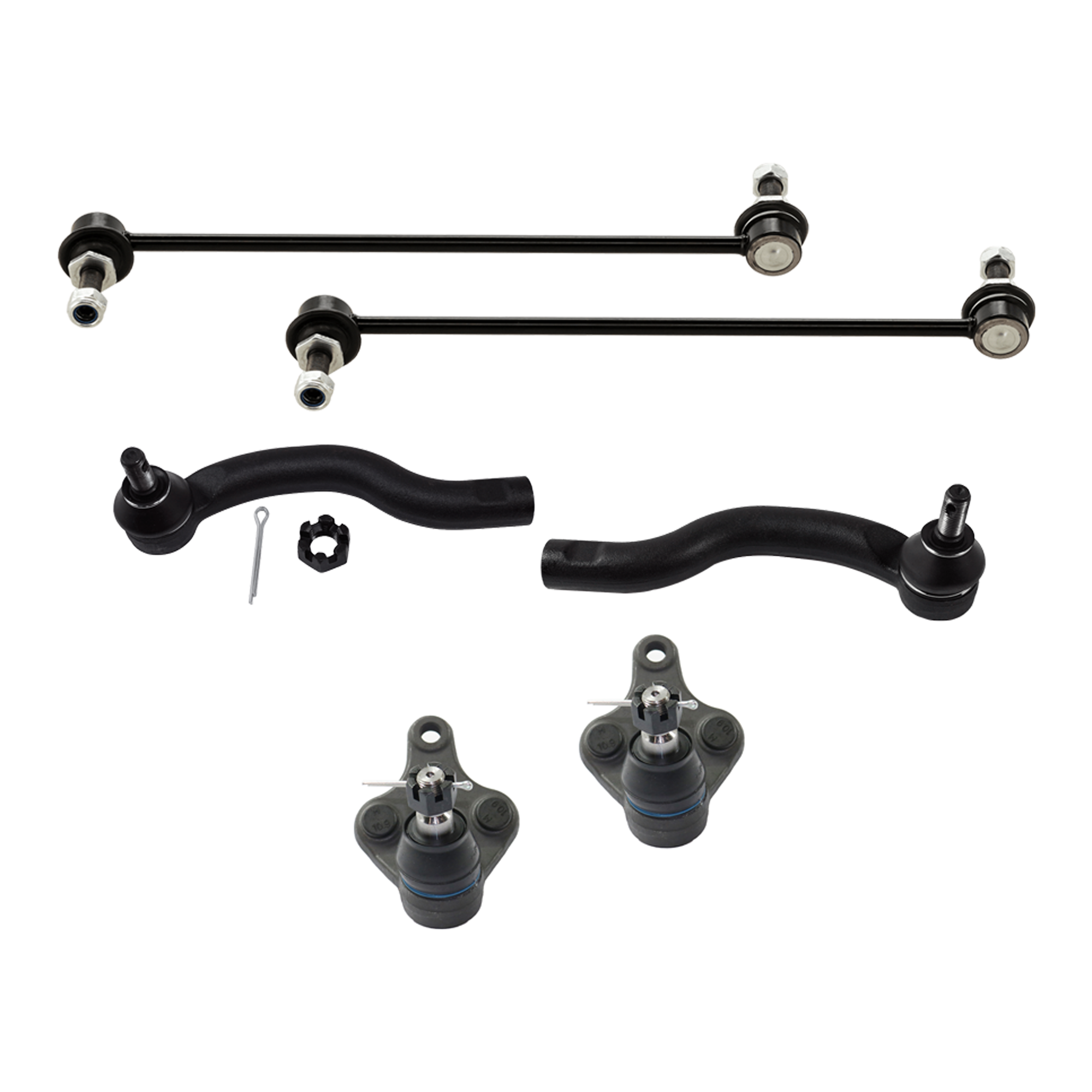 AM RAV4-06-18 MIRAI 16-20 FRONT TIE ROD RH AND LH 6 pc kit w Ball Joint and Sway Bar Link SKU KIT 061324 C13 OEM 101-548-526-934-254-000-000-000-000