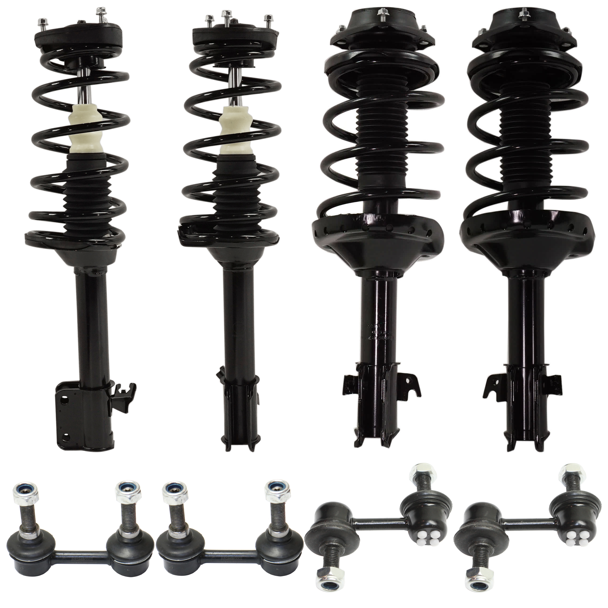 AM FORESTER 06-08 FRONT AND REAR FULLY LOADED STRUT RH AND LH 8 pc kit with Sway Bar Link Gas Charged Twin tube SKU KIT 061324 C16 OEM 172425-866003-1331746R 2031