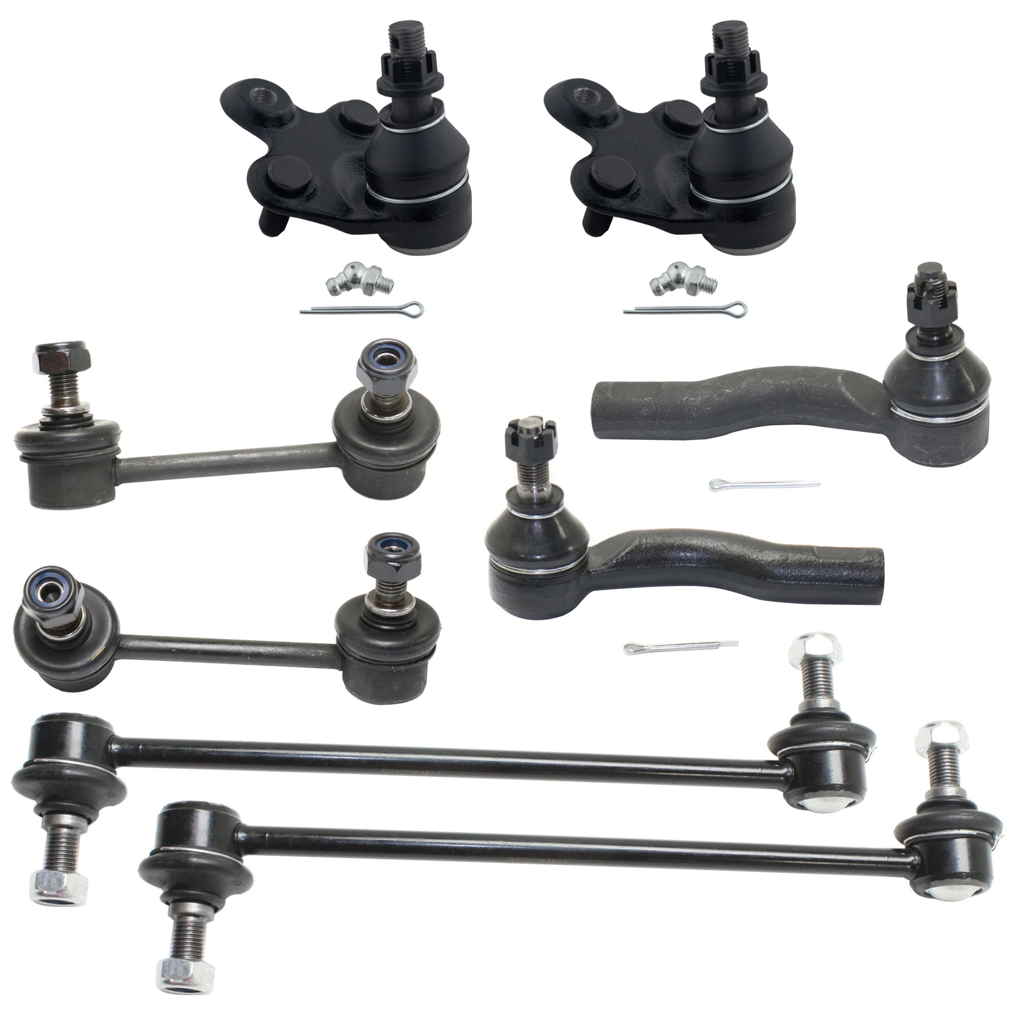 AM TC 05-10 FRONT BALL JOINT RH AND LH 8 pc kit with Sway Bar Link and Tie Rod End SKU KIT 061324 C25 OEM 4333009670-18354-1014908-18802