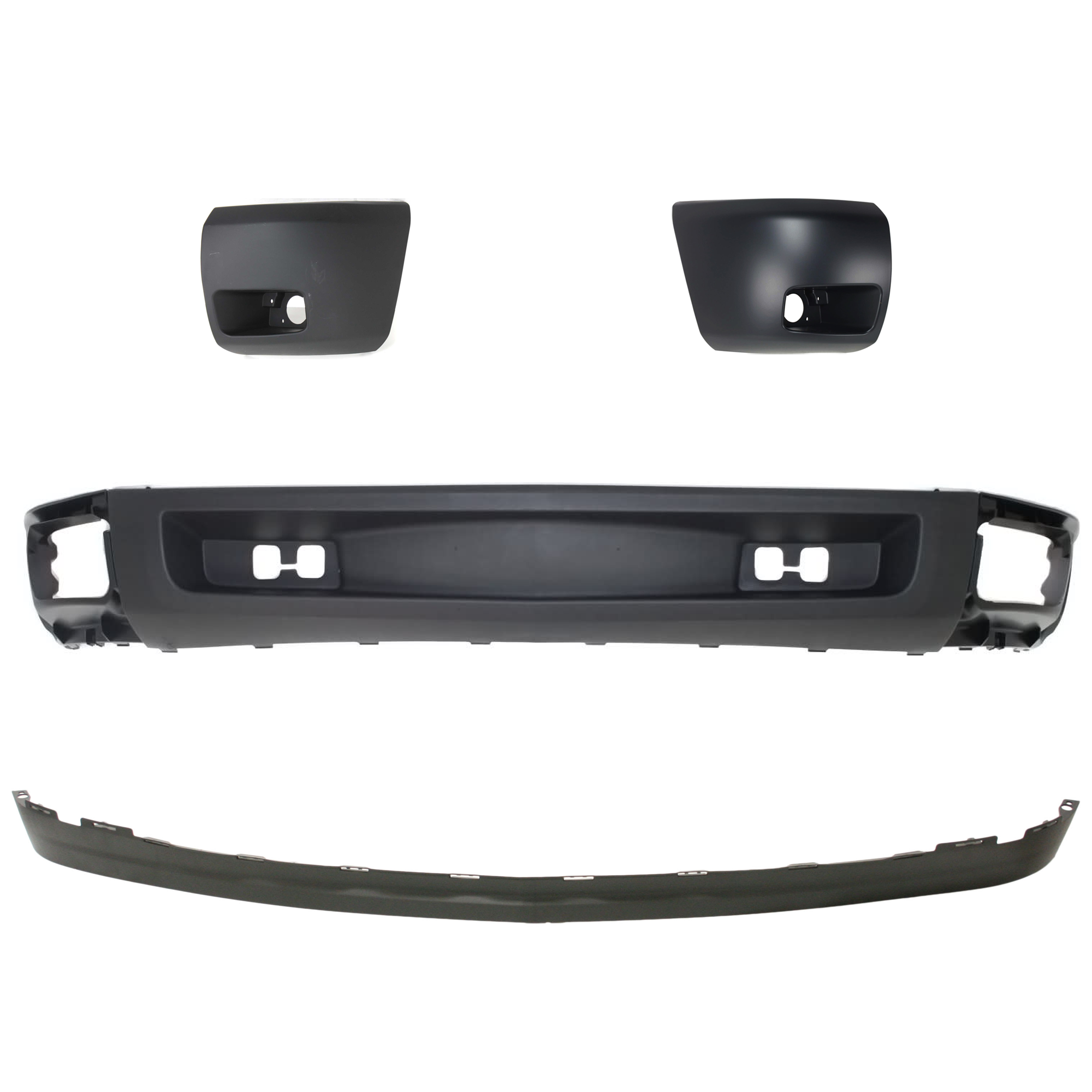 AM SILVERADO 1500-07-13 FRONT LOWER VALANCE 4 pc kit w Bumper End SKU KIT 061324 C37 Partslink GM1092191 GM1092192 GM1005147 GM1004147 OEM 15915504-25821880-15891682-158