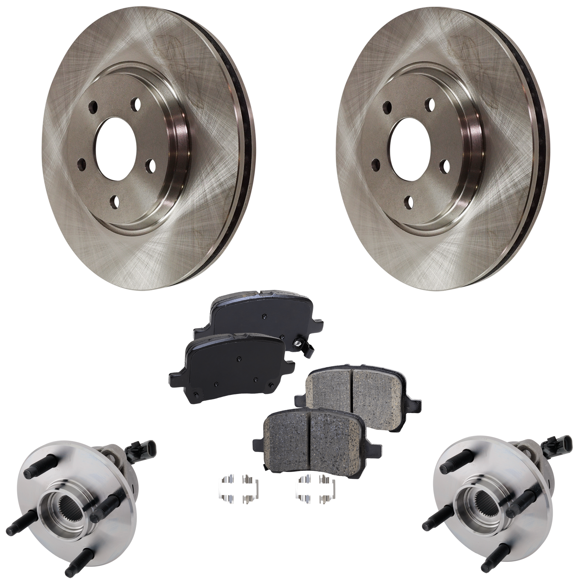 AM COBALT 05-07 FRONT HUB ASSEMBLY RH AND LH 5 pc kit w Brake Disc and Brake Pad Set SKU KIT 061324 C58 OEM 22701516-22705375-15856665-257