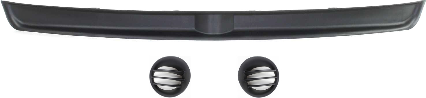 AM RAM 1500-03-08 RAM 3500-03-09 FRONT BUMPER MOLDING RH AND LH Black 3 pc kit with Fog Light Covers SKU KIT 061417-27 Partslink CH1091101 CH1039104 CH1038104 OEM 55077896AC 55077234AD 55077235