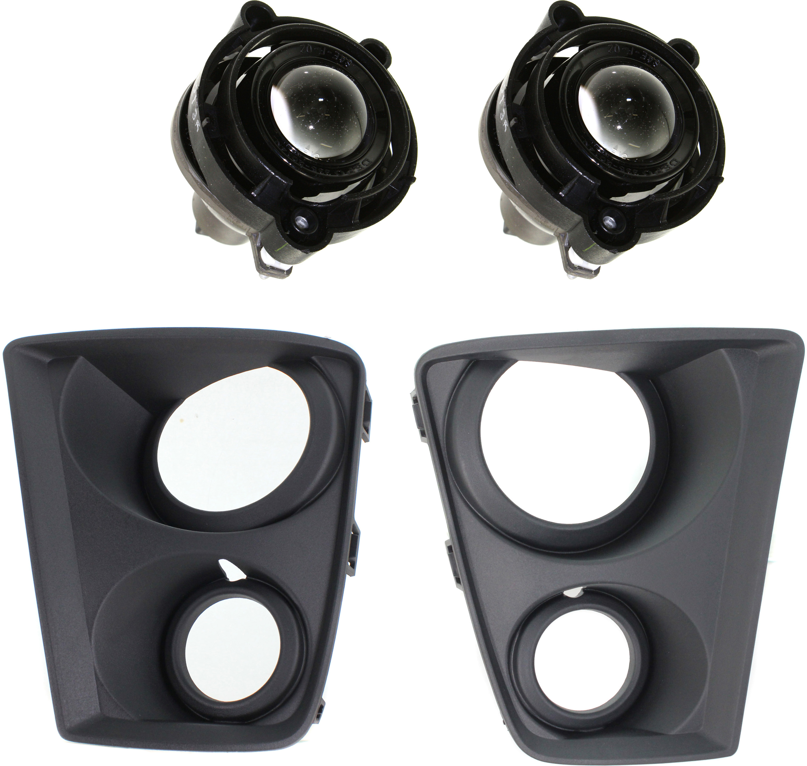 AM CAMARO 12-15 FOG LAMP RH AND LH Assembly Halogen 4 pc kit with Fog Light Trims SKU KIT 061417-39 Partslink GM2593157 GM1038143 GM1039143 OEM 10335108-22895339-22895338