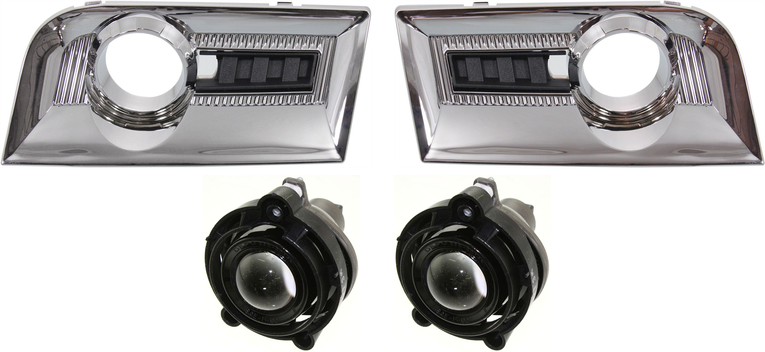 AM TERRAIN 10-15 FOG LAMP RH AND LH Assembly Halogen 4 pc kit with Fog Light Trims SKU KIT 061417-50 Partslink GM2593157 GM1039123 GM1038123 OEM 10335108-25818476-25818477