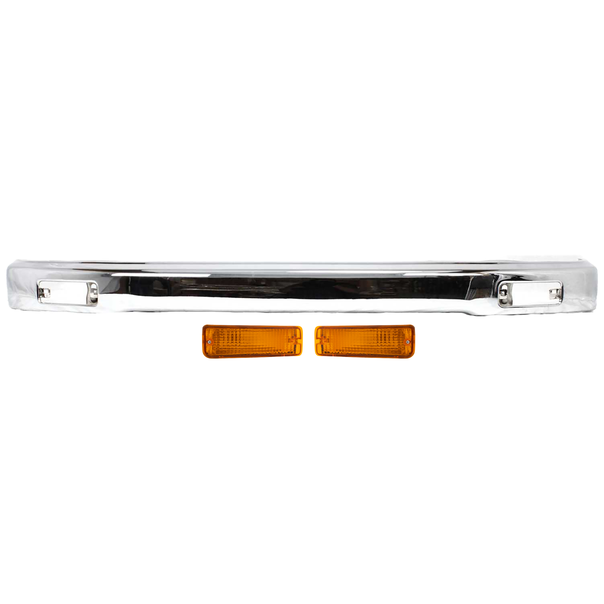 AM T100-93-98 FRONT BUMPER 3 pc Kit Includes Turn Signal Light SKU KIT 061417-51 Partslink TO1002127 TO2531118 TO2530118 OEM 5210134020-8151034010-81520340