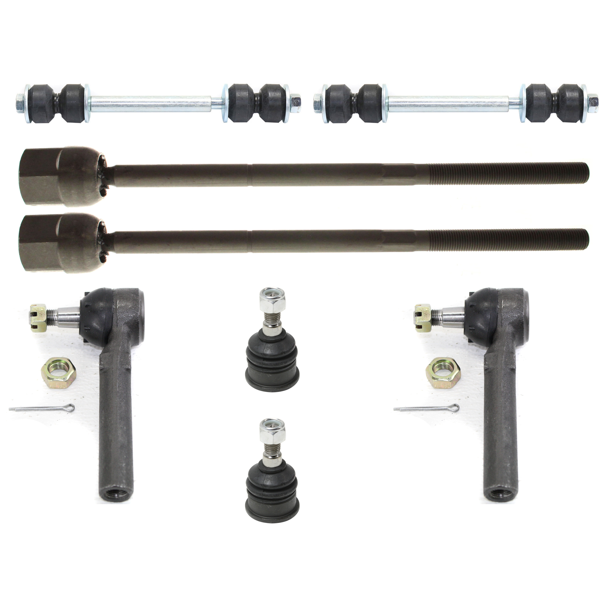 AM MUSTANG 94-04 FRONT SUSPENSION KIT RH AND LH 8 pc kit with Ball Joints Sway Bar Links and Tie Rod Ends SKU KIT 061517-04 OEM 104226-2601463-5051223-46D2