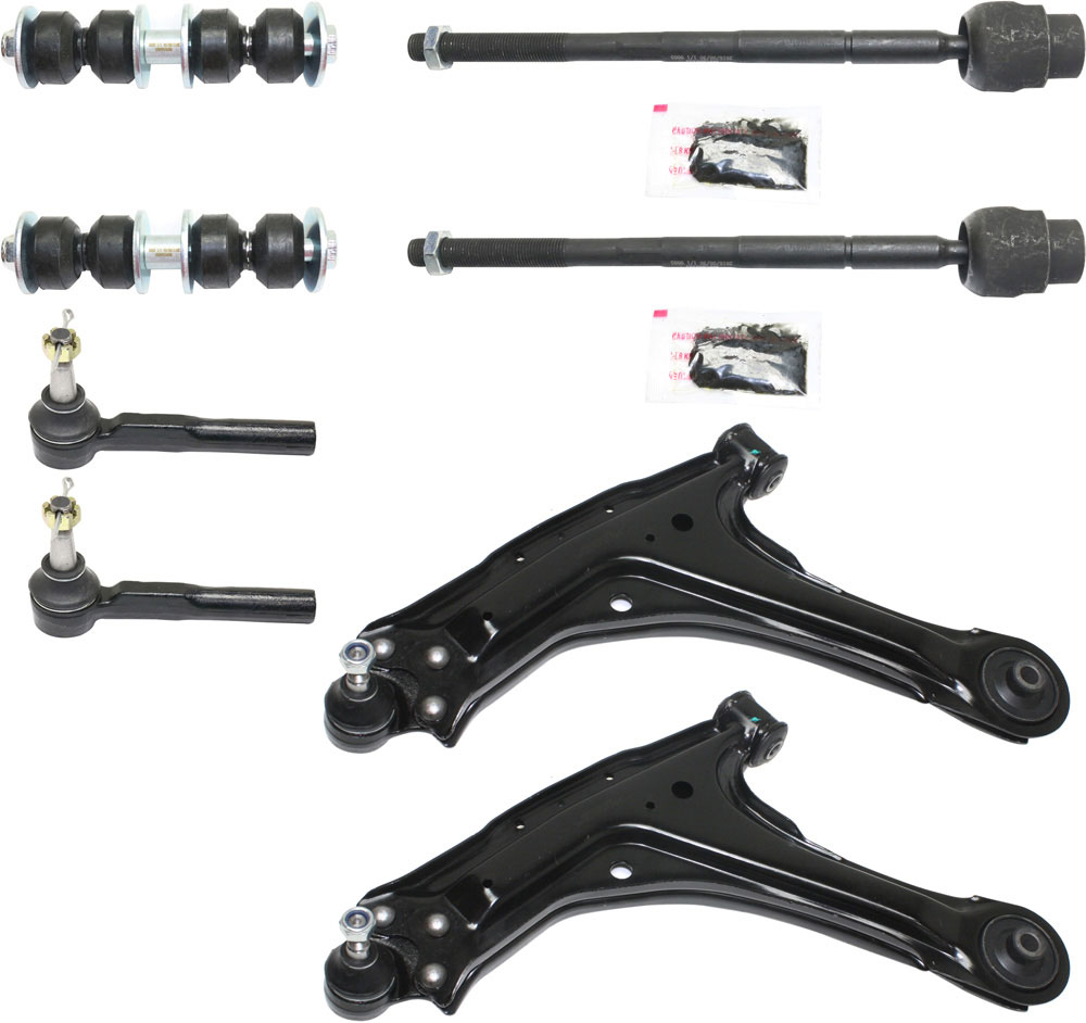 AM GRAND AM 99-05 MALIBU 97-03 FRONT CONTROL ARM KIT RH AND LH w ball joint s 8 pc Kit with Sway Bar Link and Tie Rod End SKU KIT 061517-07 OEM 10365844-15216919-22625029-227