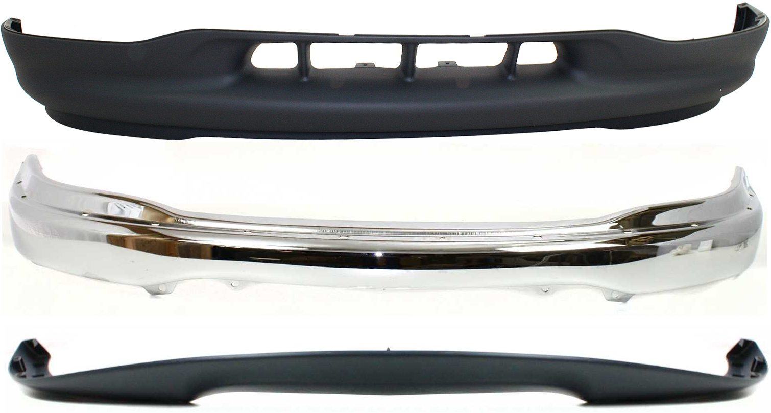AM F 150-99-02 FRONT BUMPER 3 pc Kit with Valance and Bumper Trim XL XLT Lariat Models SKU KIT 061517-12 Partslink FO1002356 FO1057282 FO1095194 OEM XL3Z17757AA 3L3Z17K833AAA XL3Z