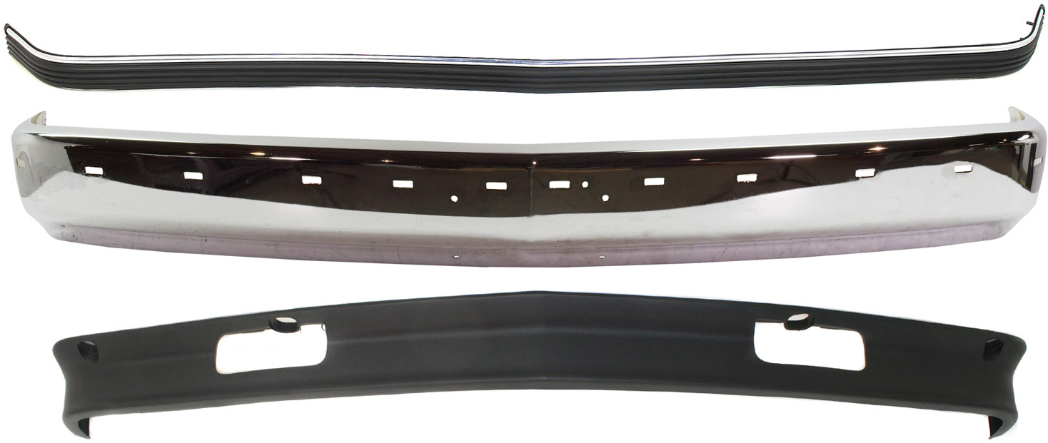 AM C K FULL SIZE P U 88-00 FRONT BUMPER 3 pc Kit w Valance and Bumper Trim SKU KIT 061517-17 Partslink GM1002802 GM1057127 GM1090105 OEM 15574111-15574113-15569430