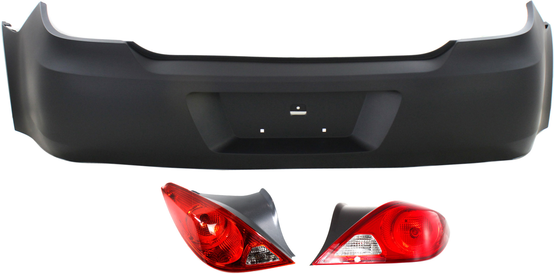 AM G6-06-09 REAR BUMPER COVER 3 pc kit with Tail Light Coupe SKU KIT 061817-96 Partslink GM1100773 GM2801200 GM2800200 OEM 19120700-15942813-15942812