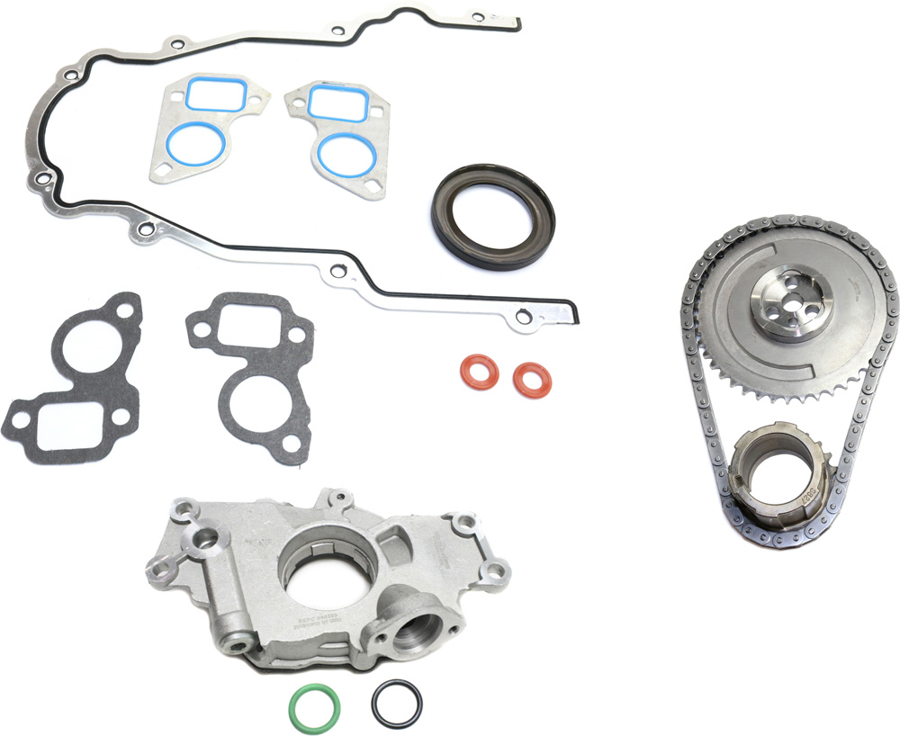 AM CORVETTE 97-04 SAVANA VAN 03-07 TIMING CHAIN KIT 3 pc kit with Oil Pump and Timing Cover Gasket SKU KIT 061819-05 OEM 14669-151019801 ATC3710 JV5022