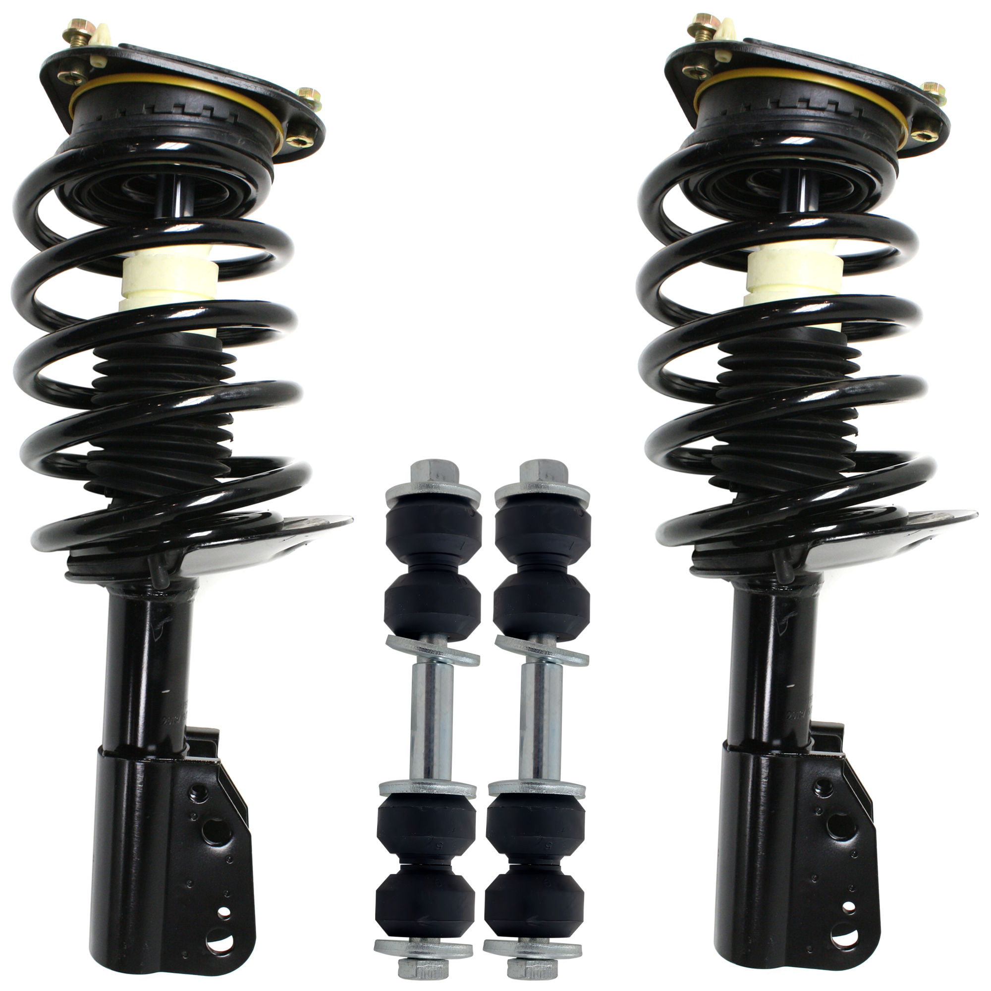 AM LESABRE DEVILLE 00-05 FRONT FULLY LOADED STRUT RH AND LH Gas Charged Twin tube 4 pc Kit with Sway Bar Link SKU KIT 061822-02 OEM 2701287484 SR4090 LS3484651B 5
