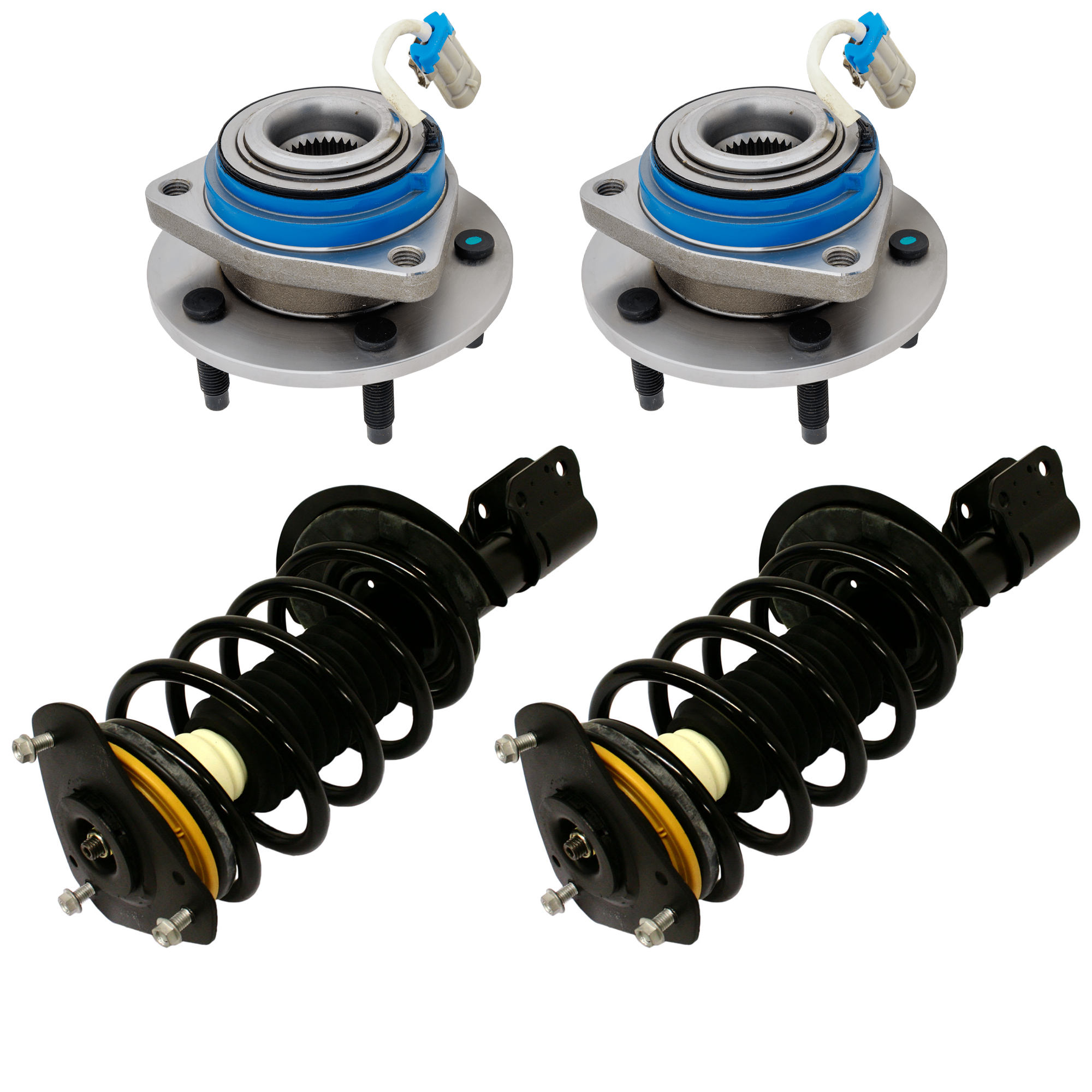 AM IMPALA 00-01 INTRIGUE 98-01 FRONT SUSPENSION KIT RH AND LH 4 pc kit with Shock Absorber and Strut Assembly and Wheel Hub SKU KIT 061824-04 OEM 11020100000000000000000000