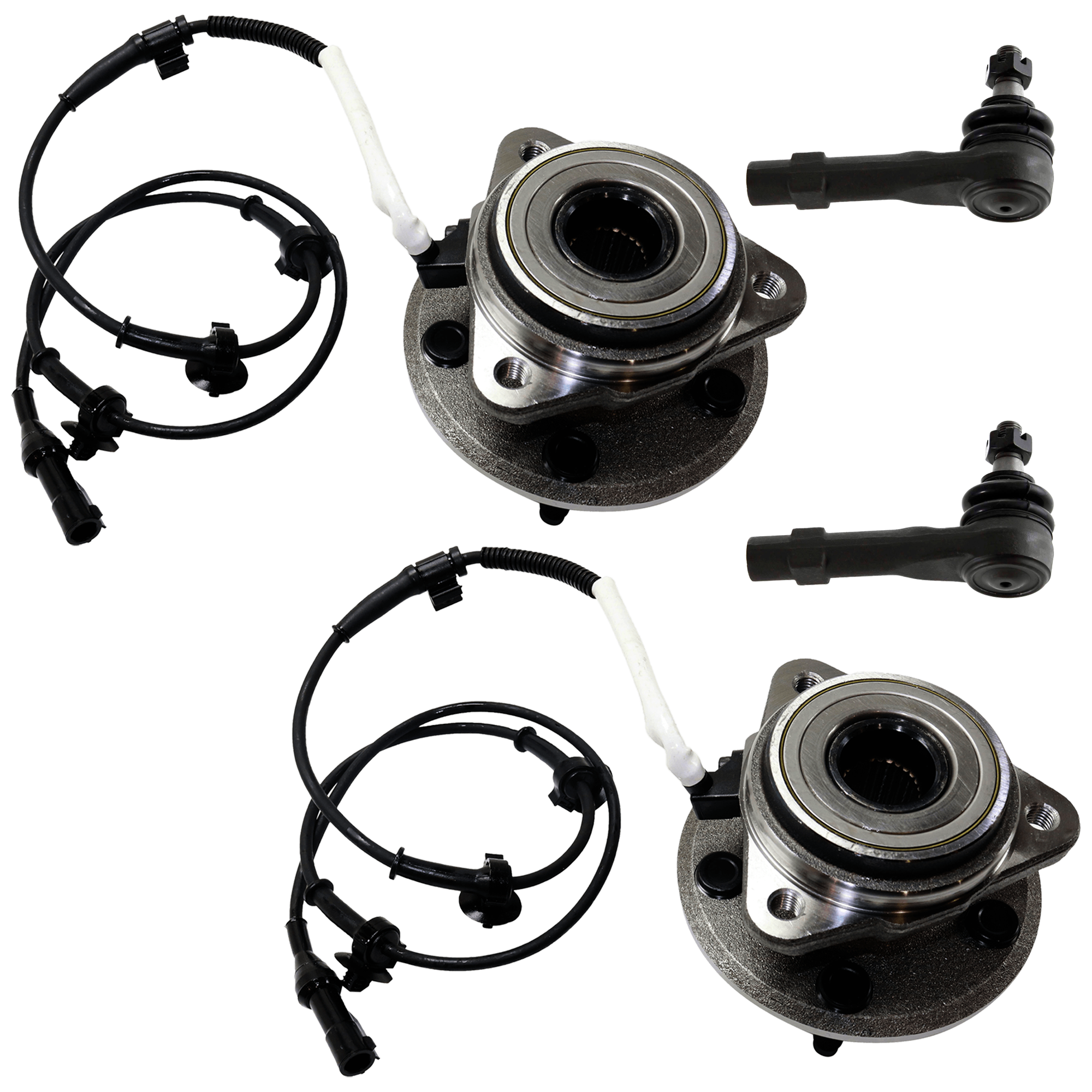 AM EXPLORER MOUNTAINEER 98-01 FRONT SUSPENSION KIT RH AND LH 4 pc Kit with Tie Rod End and Wheel Hub SKU KIT 061824-07 OEM 385025-1015279-2693087-2695665