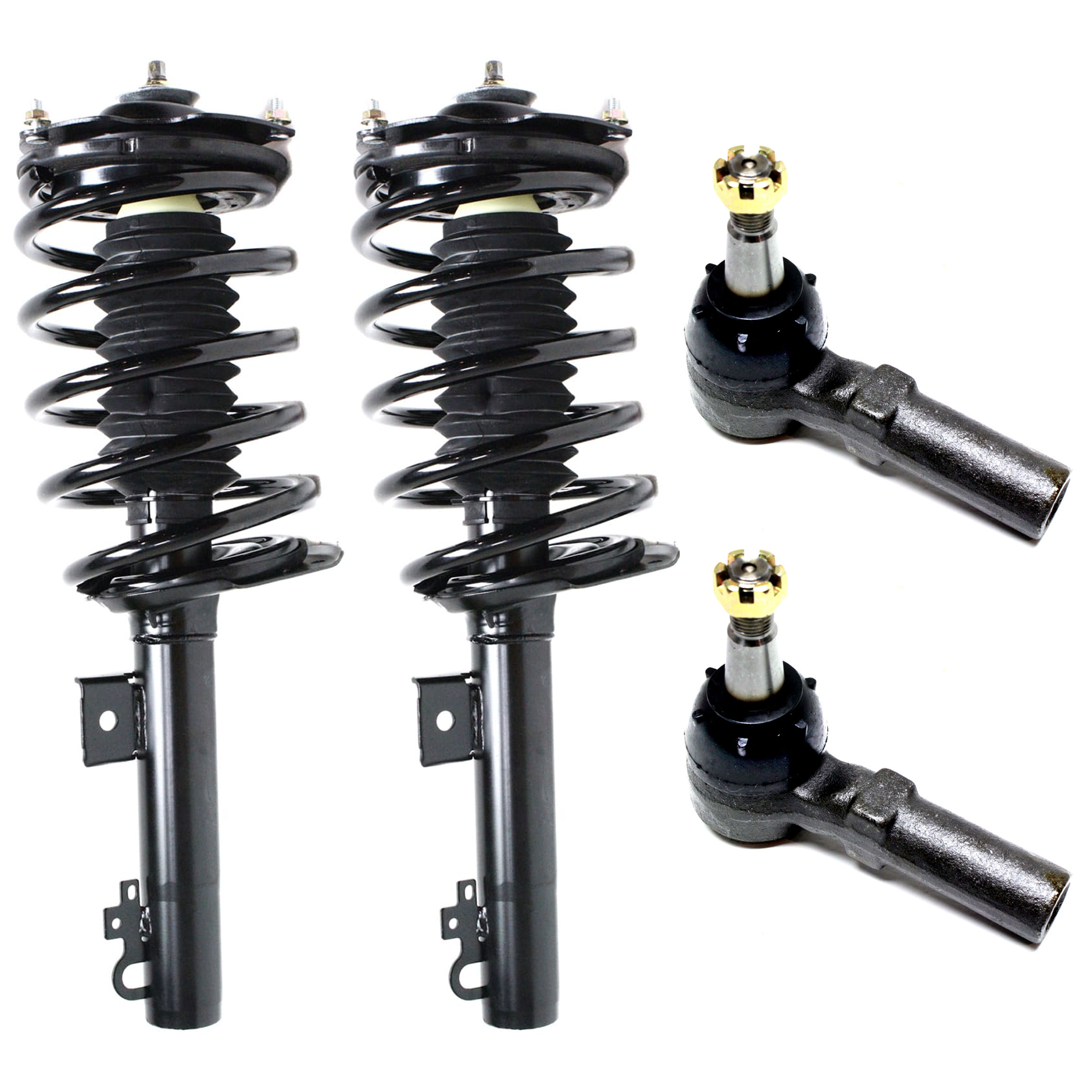 AM TAURUS 96-07 SABLE 96-05 FRONT SUSPENSION KIT RH AND LH 4 pc Kit with Shock Absorber and Strut Assembly and Tie Rod End SKU KIT 061824-12 OEM 3F1Z18125DA 3F1Z18124CB F6DZ3A